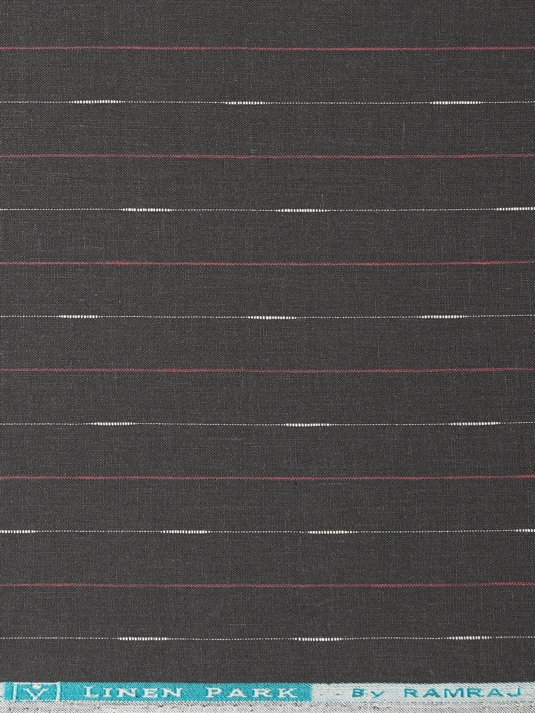 100% European Linen Grey Striped Shirt Fabric Park Carlena