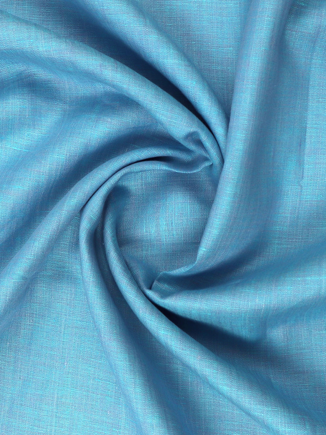 Pure Linen Colour Plain Shirt Fabric Blue Irish 8080