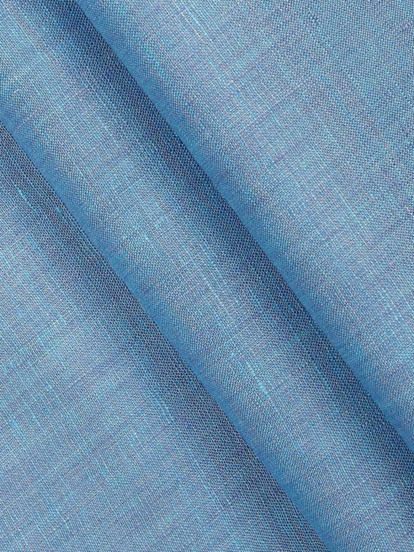 Pure Linen Colour Plain Shirt Fabric Blue Irish 8080-Pattern view