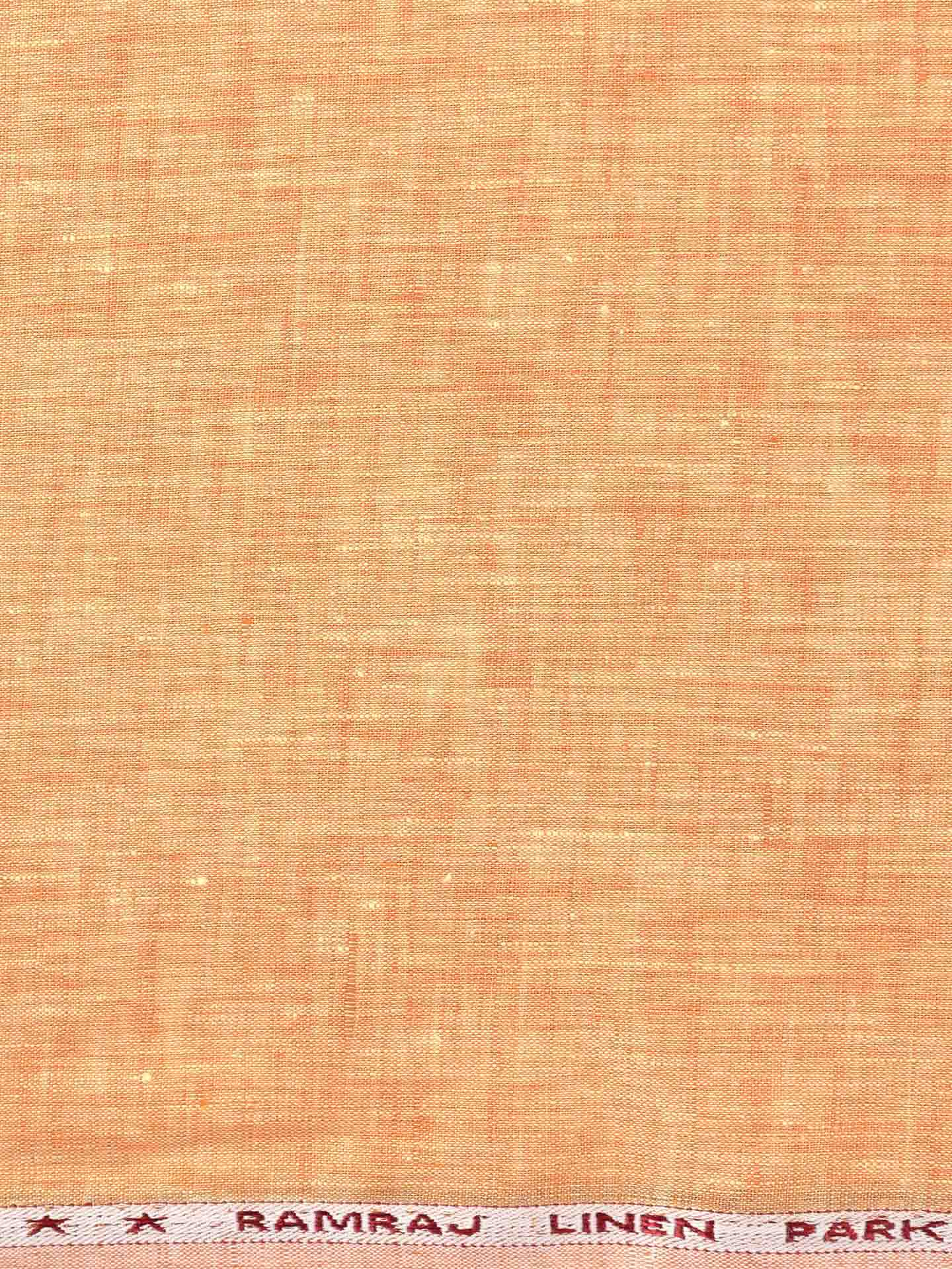 Pure Linen Colour Plain Shirt Fabric Orange Irish 8080-Zoom view