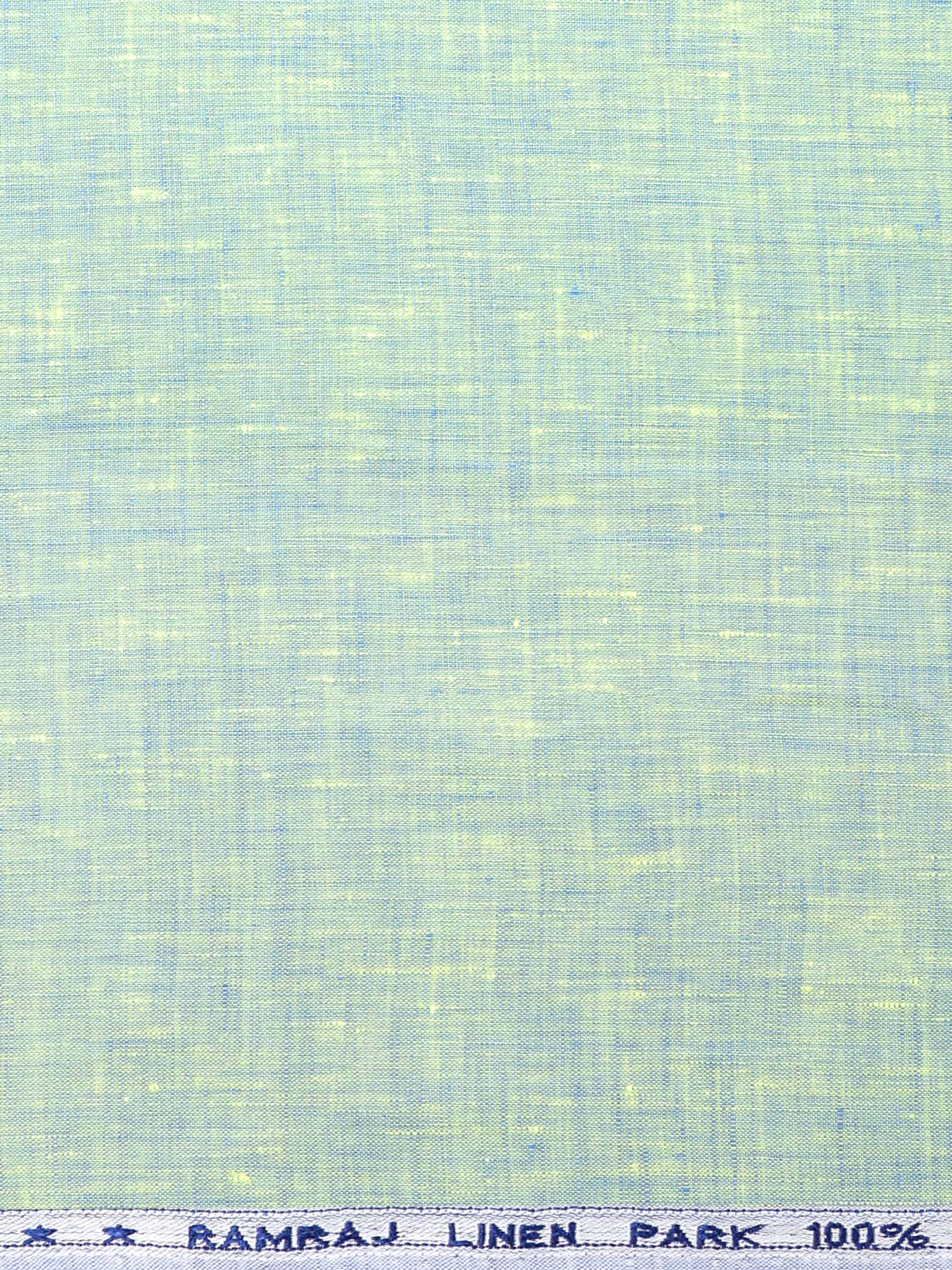 Pure Linen Colour Plain Shirt Fabric Bluish Yellow Irish 8080-Zoom view