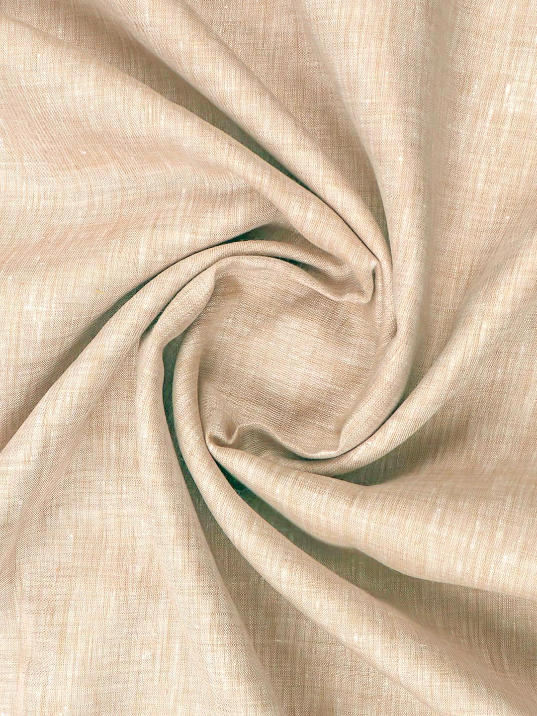 Pure Linen Colour Plain Shirt Fabric Light Brown Irish 8080