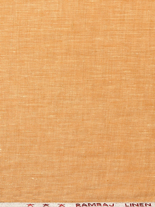 Pure Linen Colour Plain Shirt Fabric Mustard Irish 8080-Zoom view