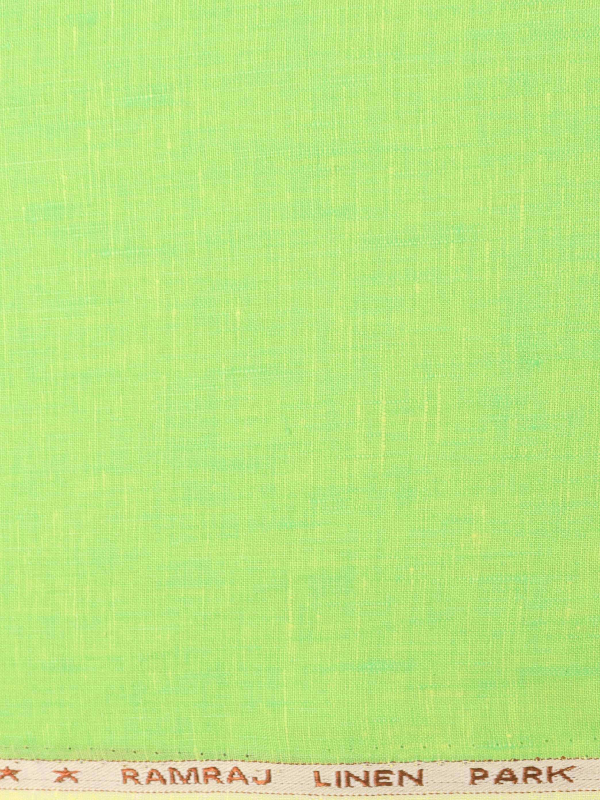 Pure Linen Colour Plain Shirt Fabric Parrot Green Irish 8080-zoom view