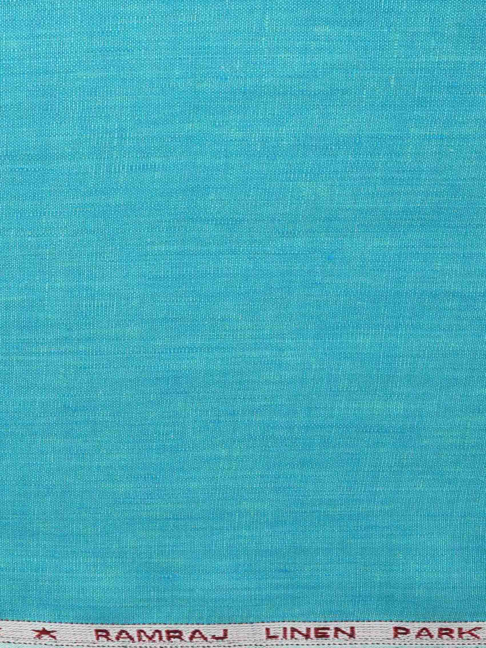 Pure Linen Colour Plain Shirt Fabric Blue Irish 8080-Zoom view