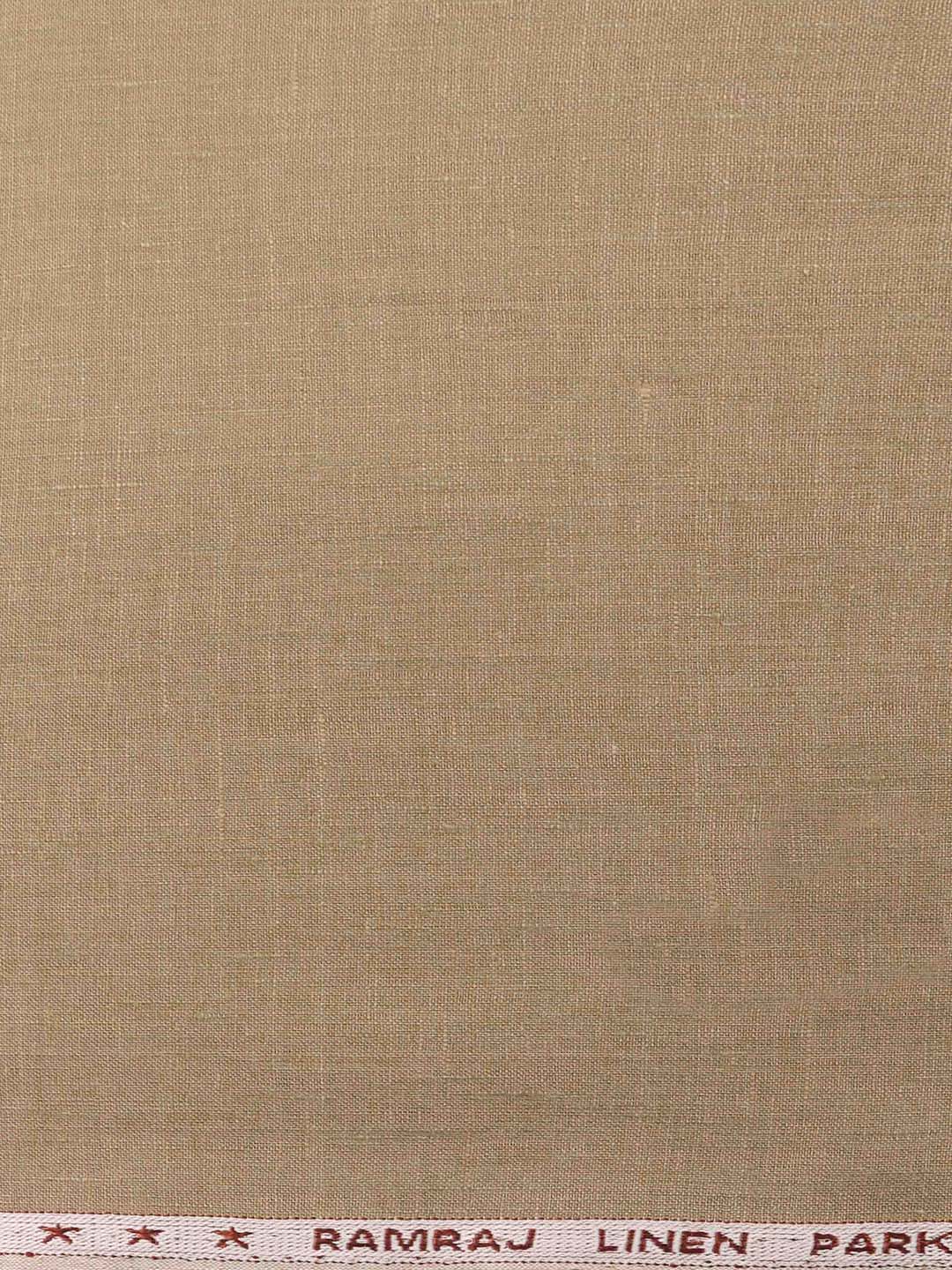 Pure Linen Colour Plain Shirt Fabric Brown Irish 8080-Zoom view