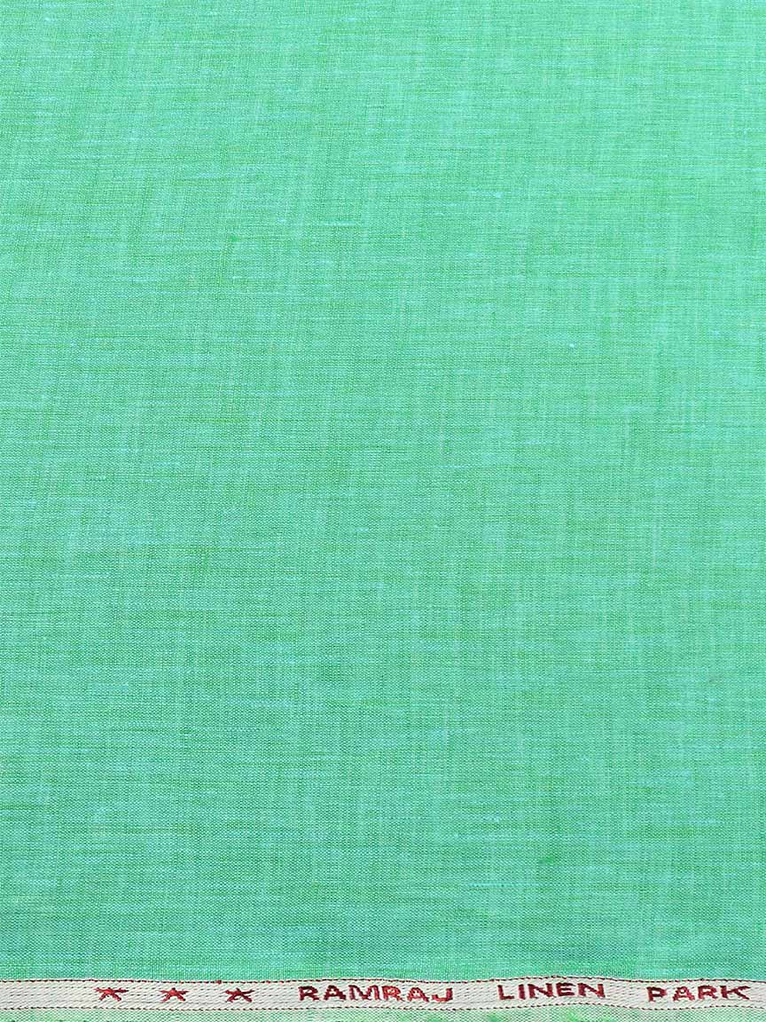 Pure Linen Colour Plain Shirt Fabric Green Irish 8080-Zoom view