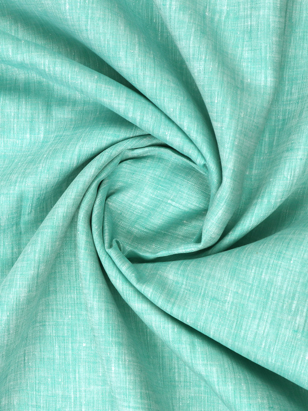 Pure Linen Colour Plain Shirt Fabric Cyan Irish 8080