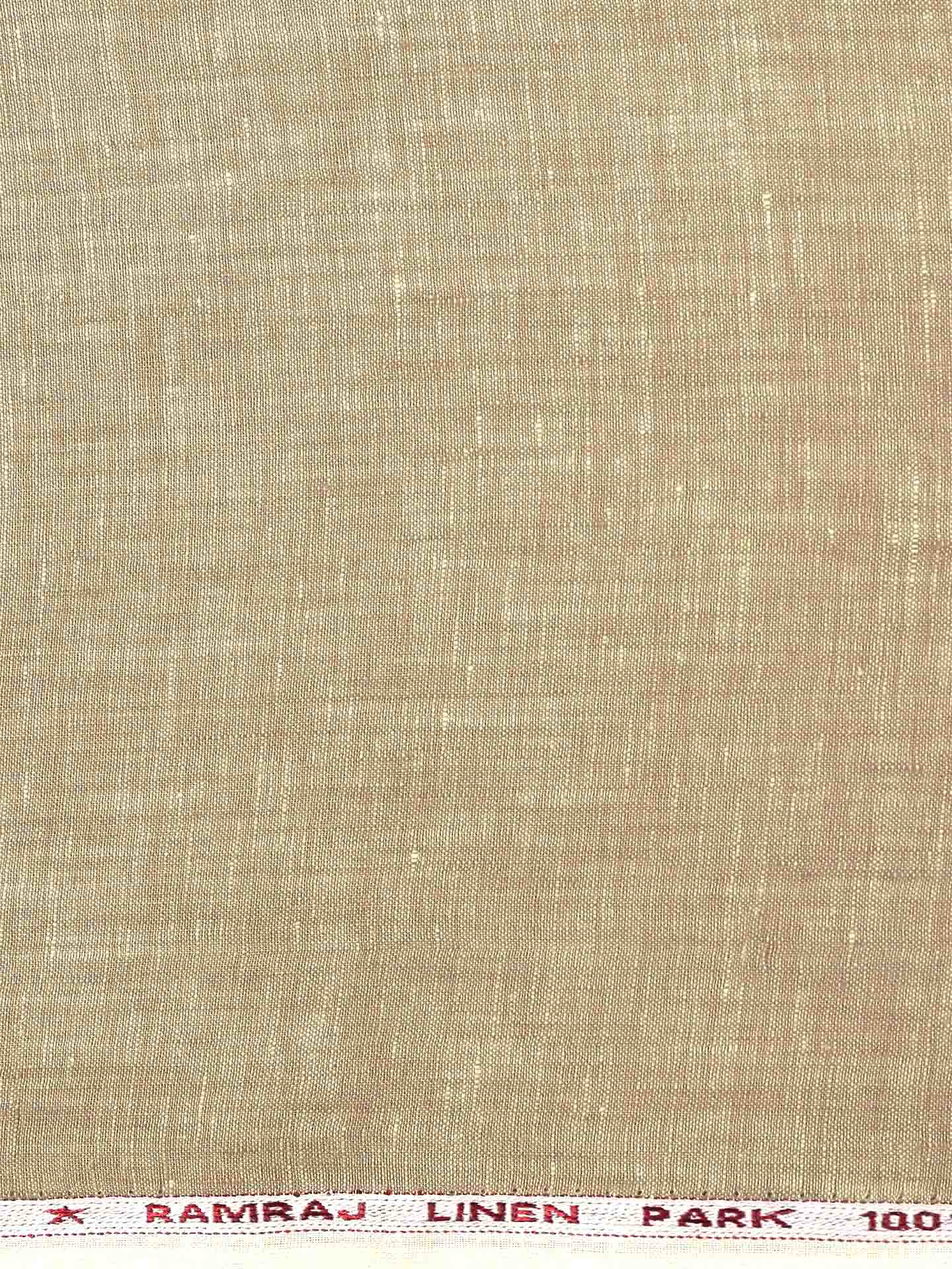 Pure Linen Colour Plain Shirt Fabric Brown Irish 8080-Zoom view