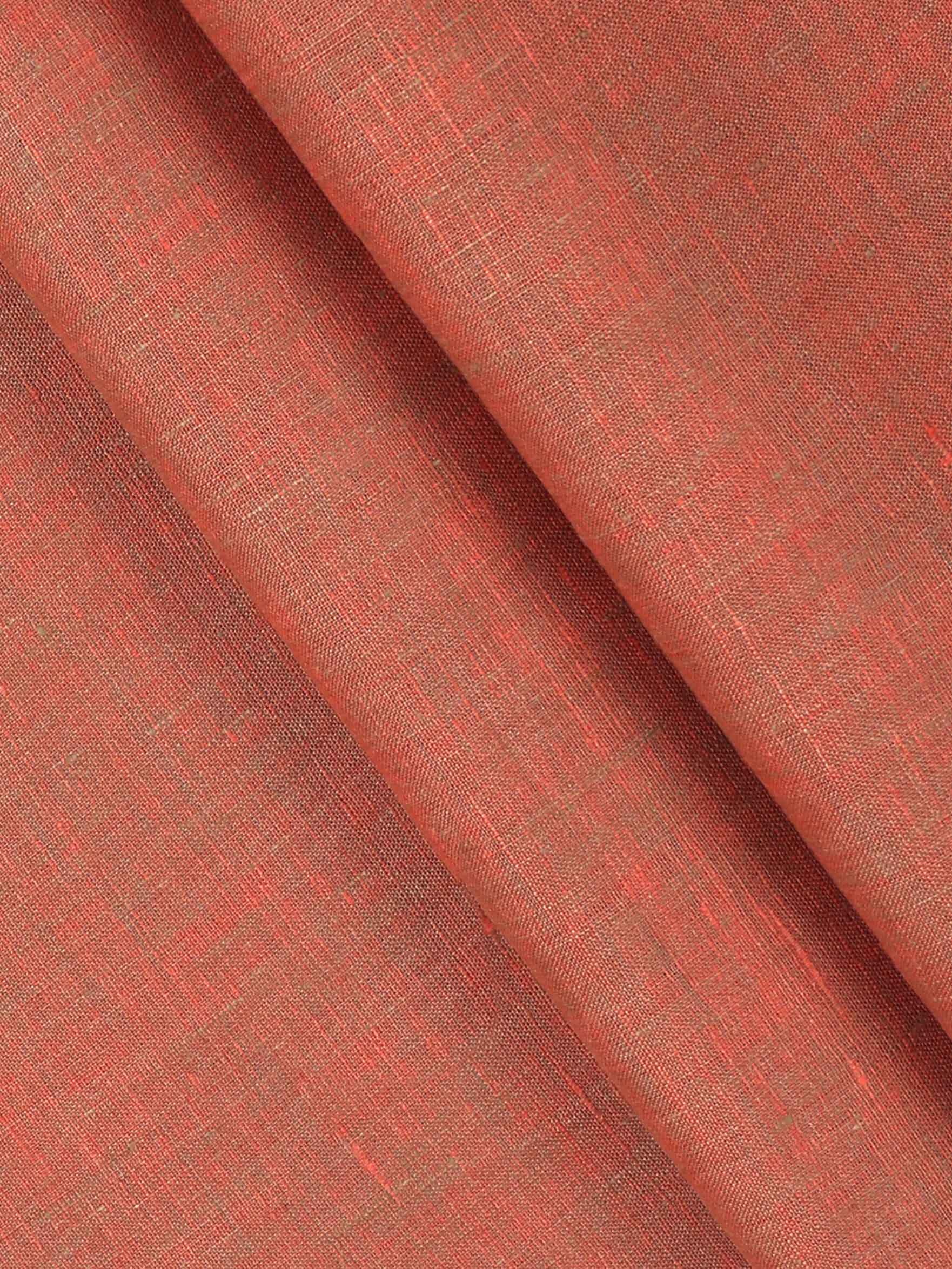 Pure Linen Colour Plain Shirt Fabric Rust Irish 8080-Pattern view