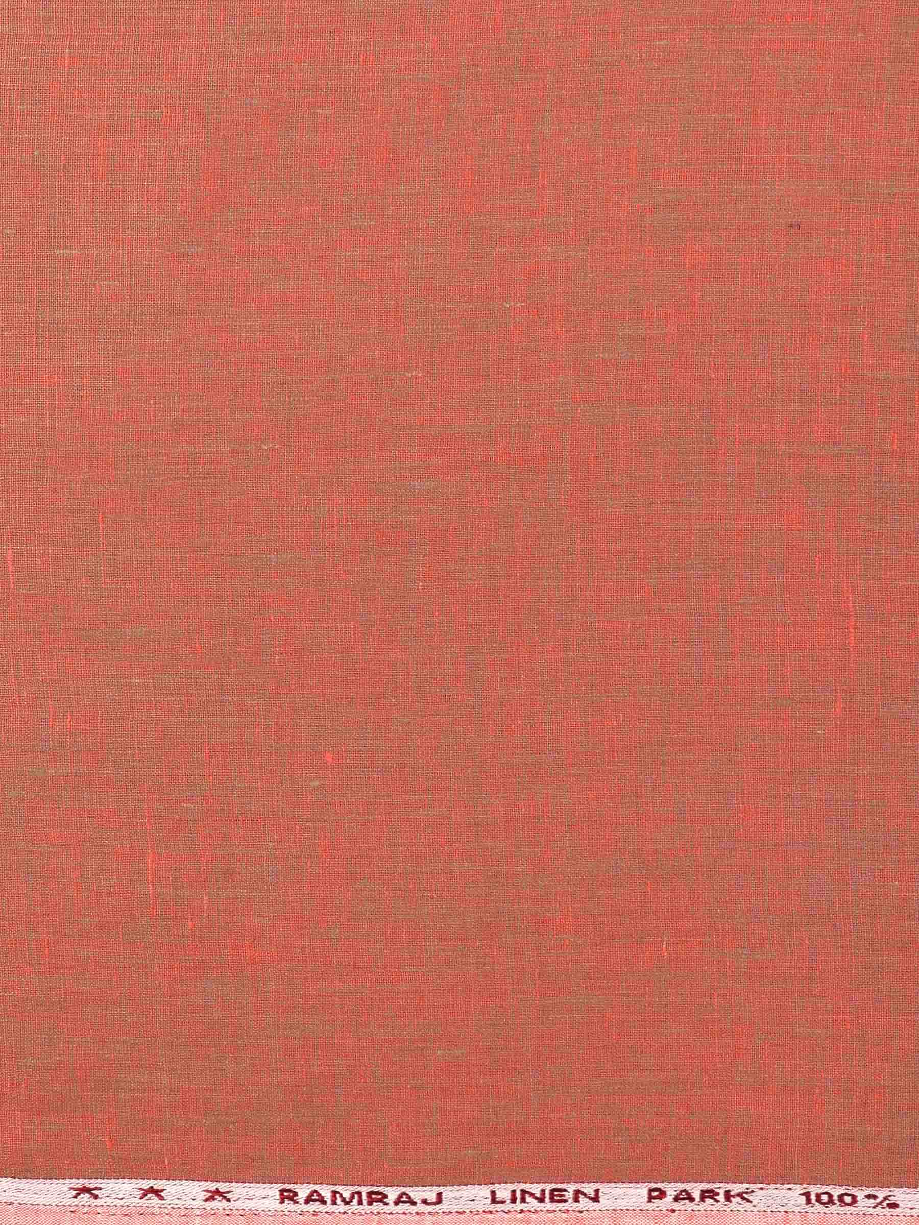 Pure Linen Colour Plain Shirt Fabric Rust Irish 8080-Zoom view