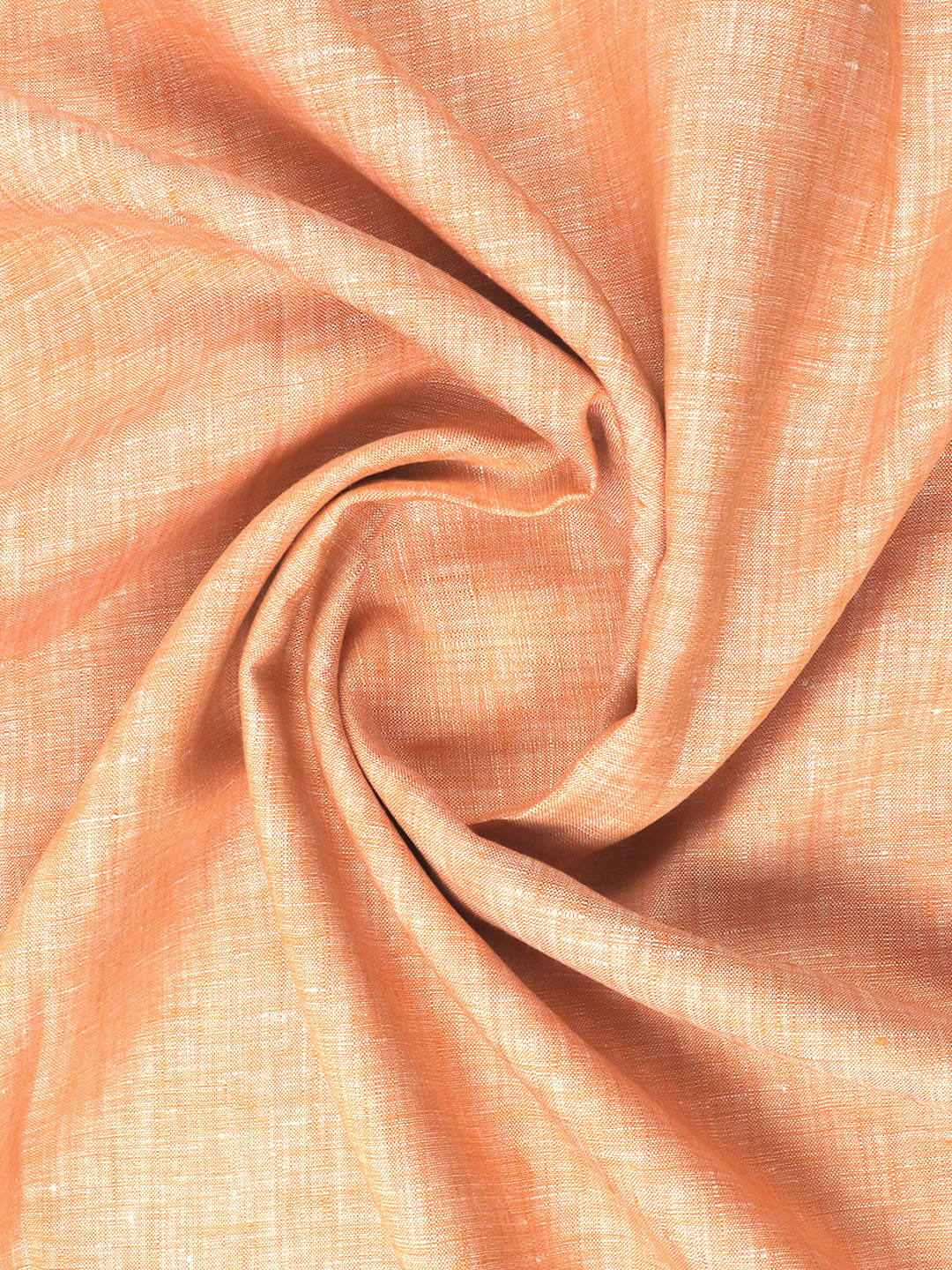 Pure Linen Colour Plain Shirt Fabric Orange Irish 8080