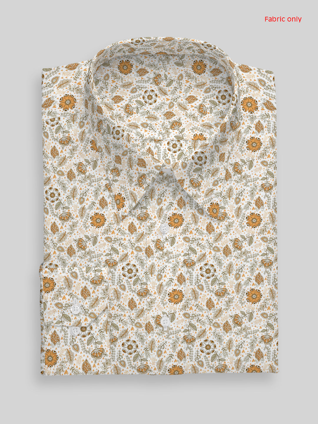 Men Cotton Blend Yellow Printed Shirt Fabric Savoy Print