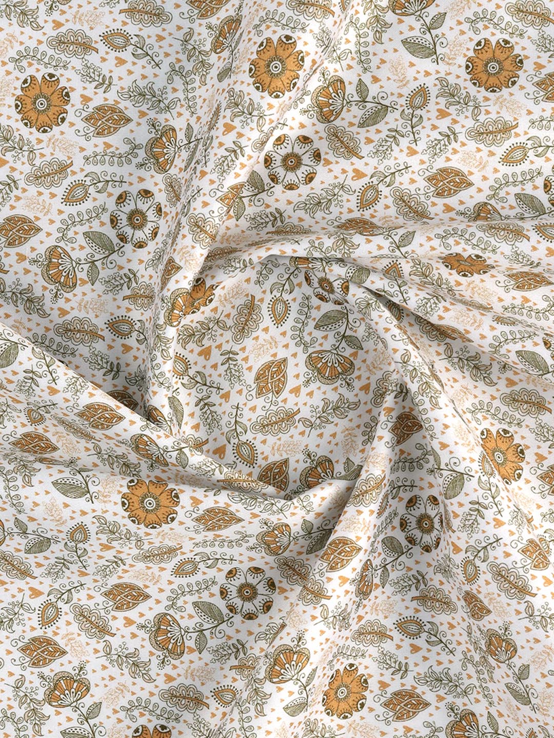 Men Cotton Blend Yellow Printed Shirt Fabric Savoy Print