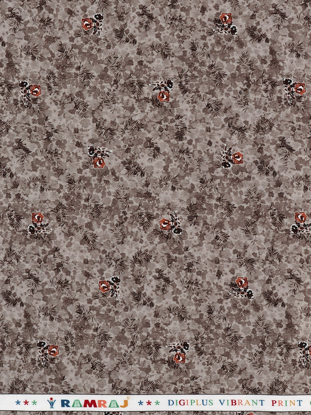 Men Cotton Blend Printed Shirt Fabric Grey Savoy Print