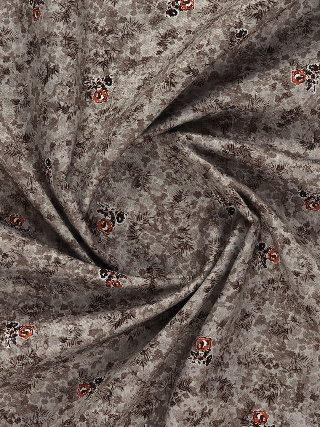 Men Cotton Blend Printed Shirt Fabric Grey Savoy Print