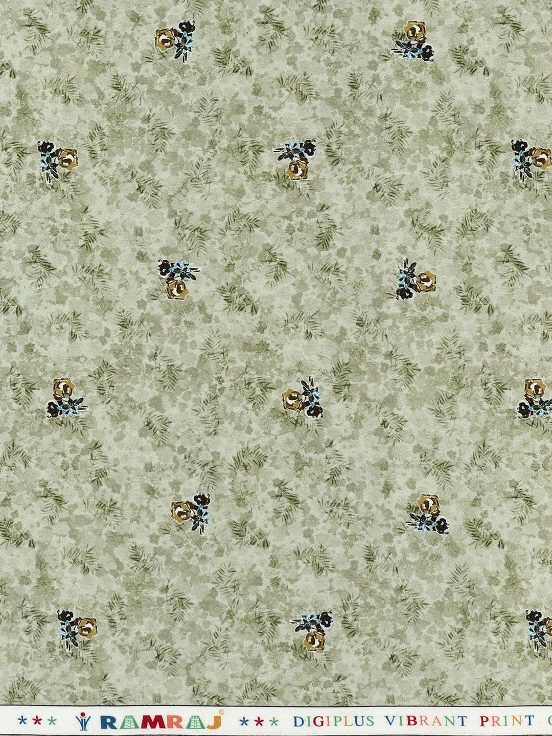 Men Cotton Blend Green Printed Shirt Fabric Savoy Print