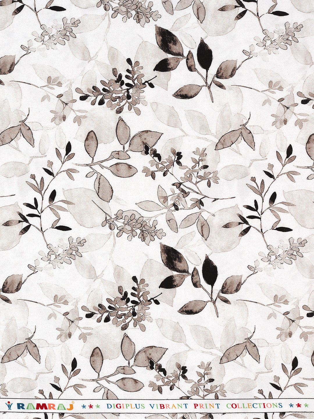Men Cotton Blend White with Brown Printed Shirt Fabric Savoy Print