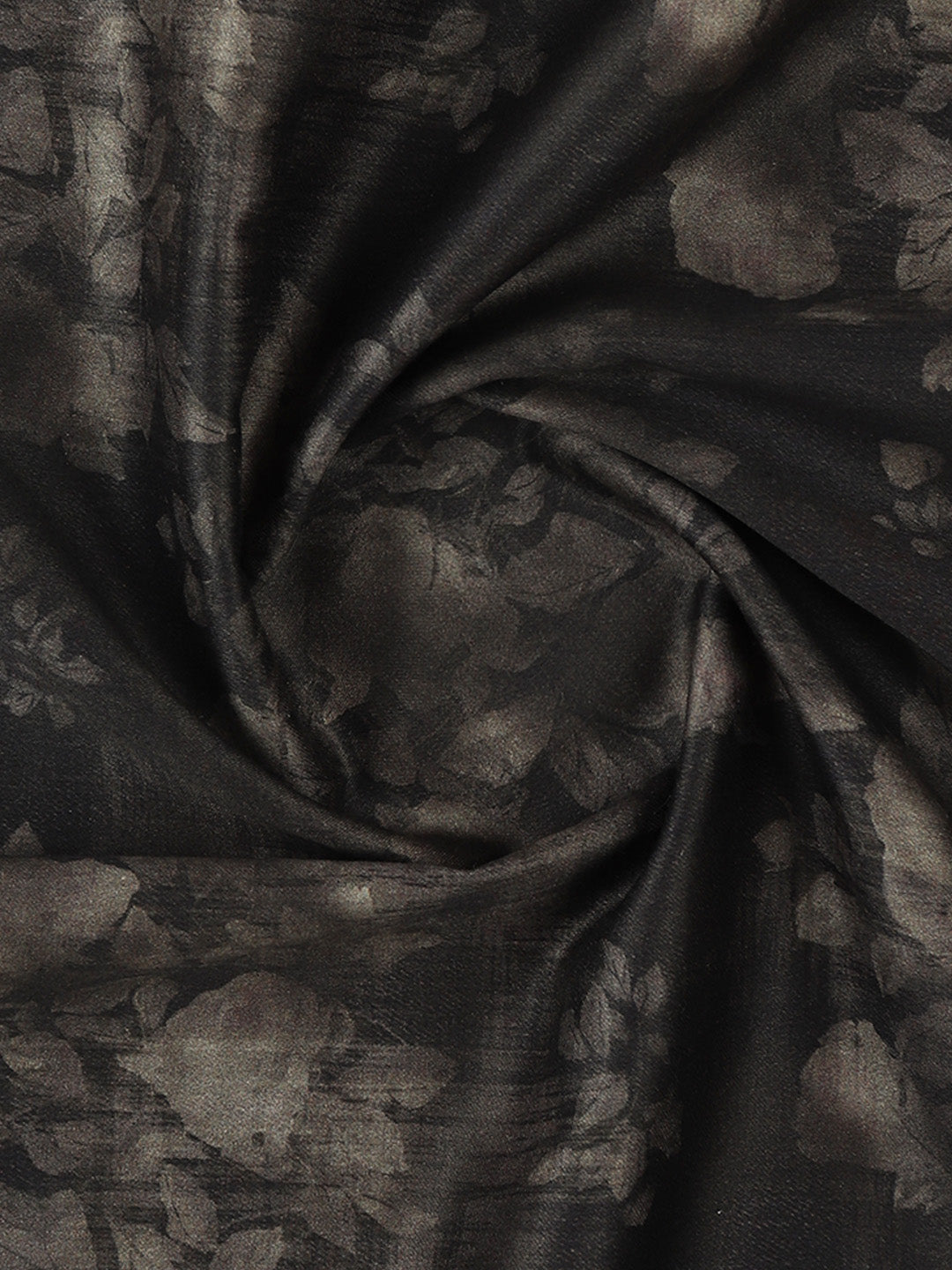 Men Cotton Blend Dark Grey Printed Shirt Fabric Savoy Print