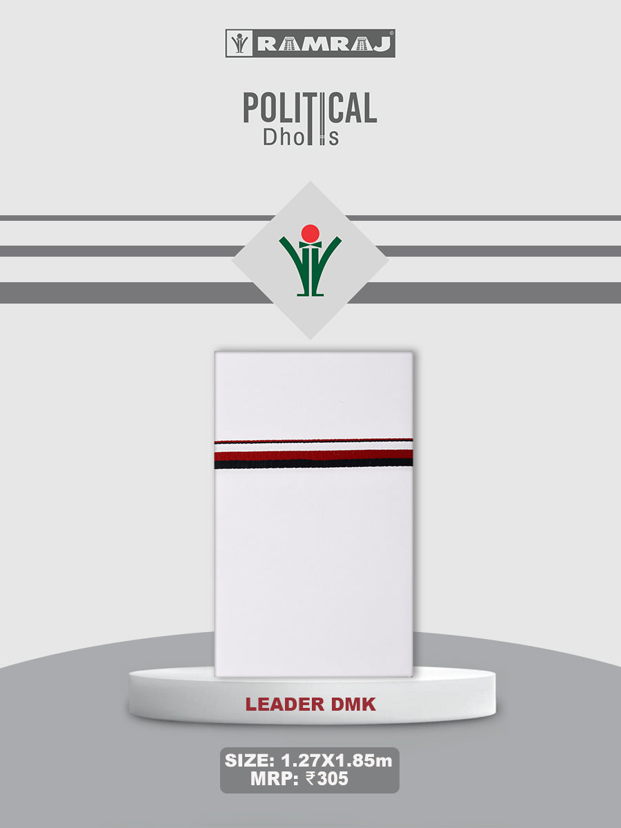 Men Cotton Blend Single Layer Political Dhoti Leader DMK