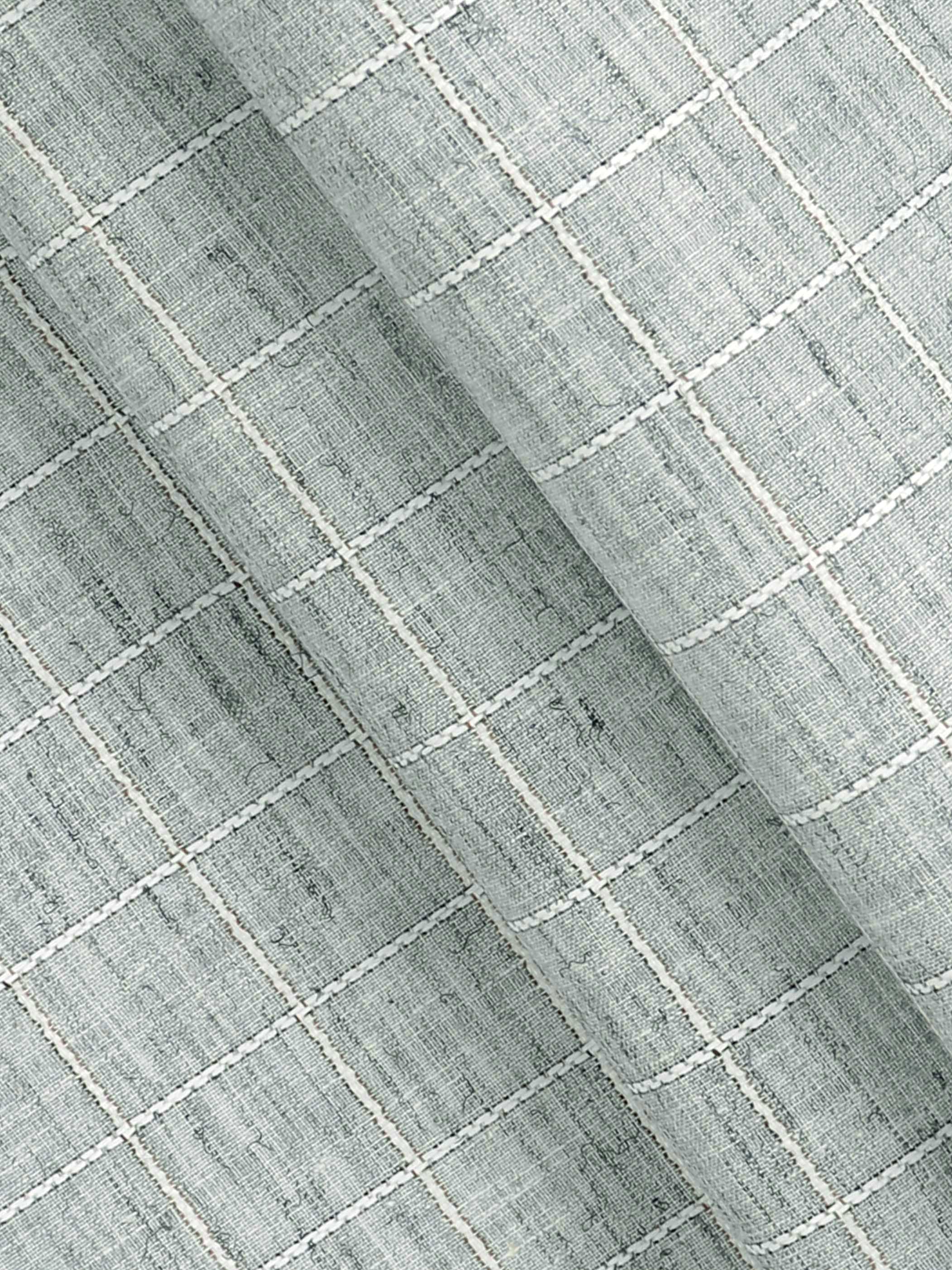 Men Cotton Rich Checked Light Blue Shirt Fabric Galaxy Art
