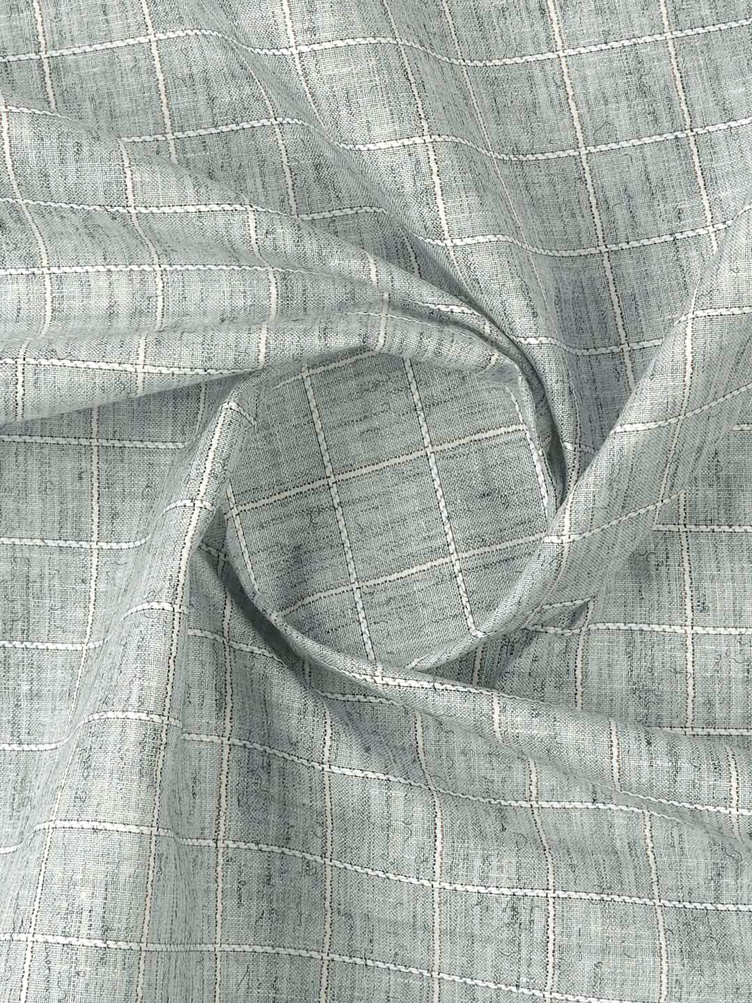 Men Cotton Rich Checked Light Blue Shirt Fabric Galaxy Art