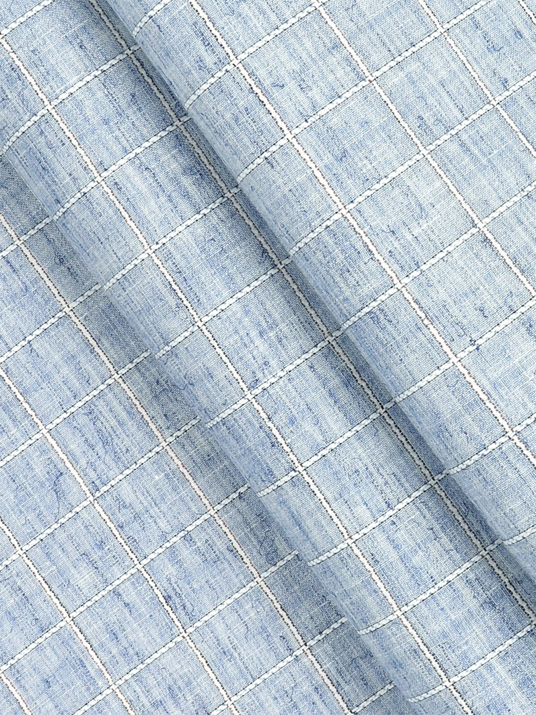 Cotton Rich Checked Blue with White Shirt Fabric Galaxy Art
