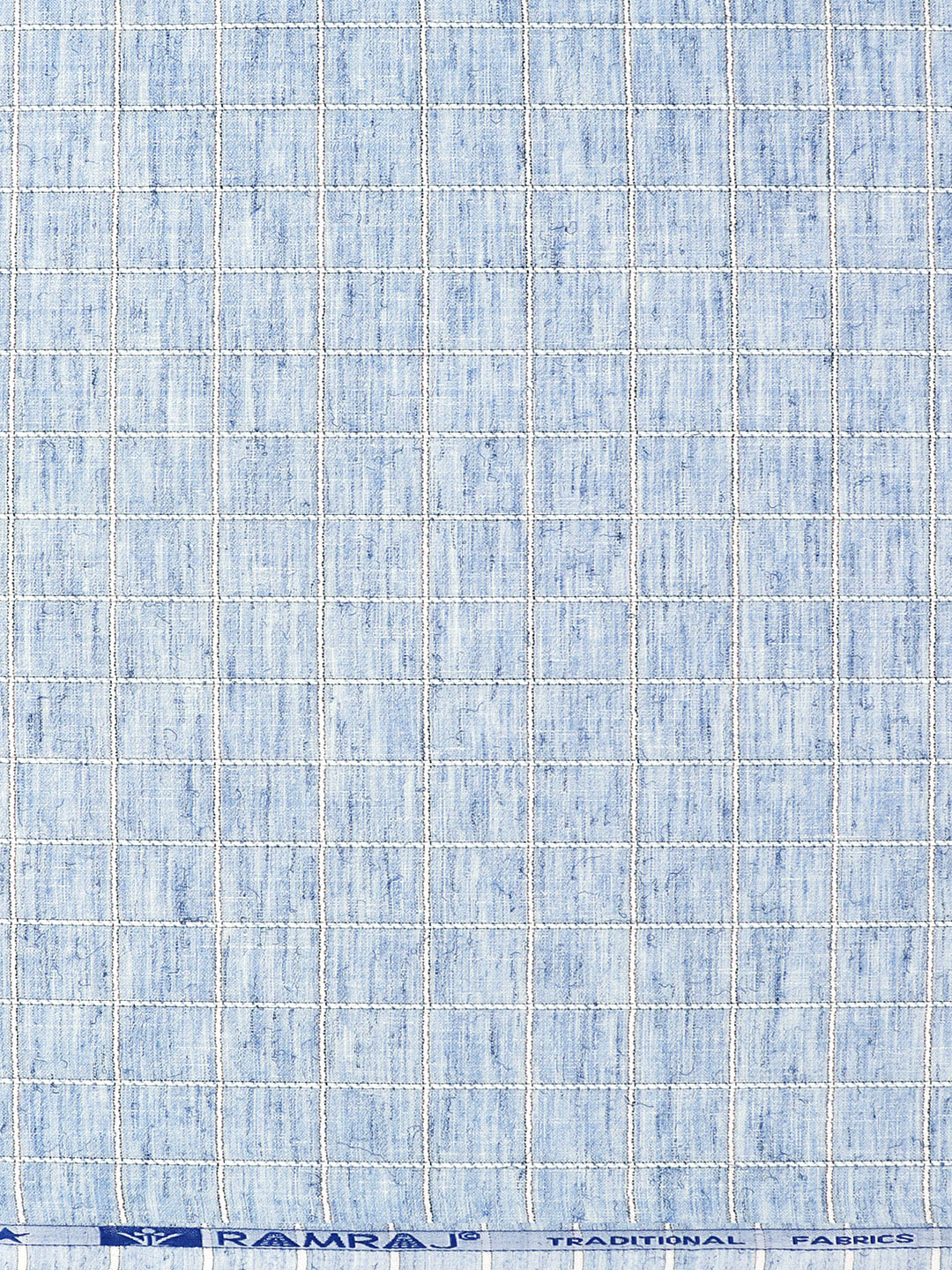Cotton Rich Checked Blue with White Shirt Fabric Galaxy Art
