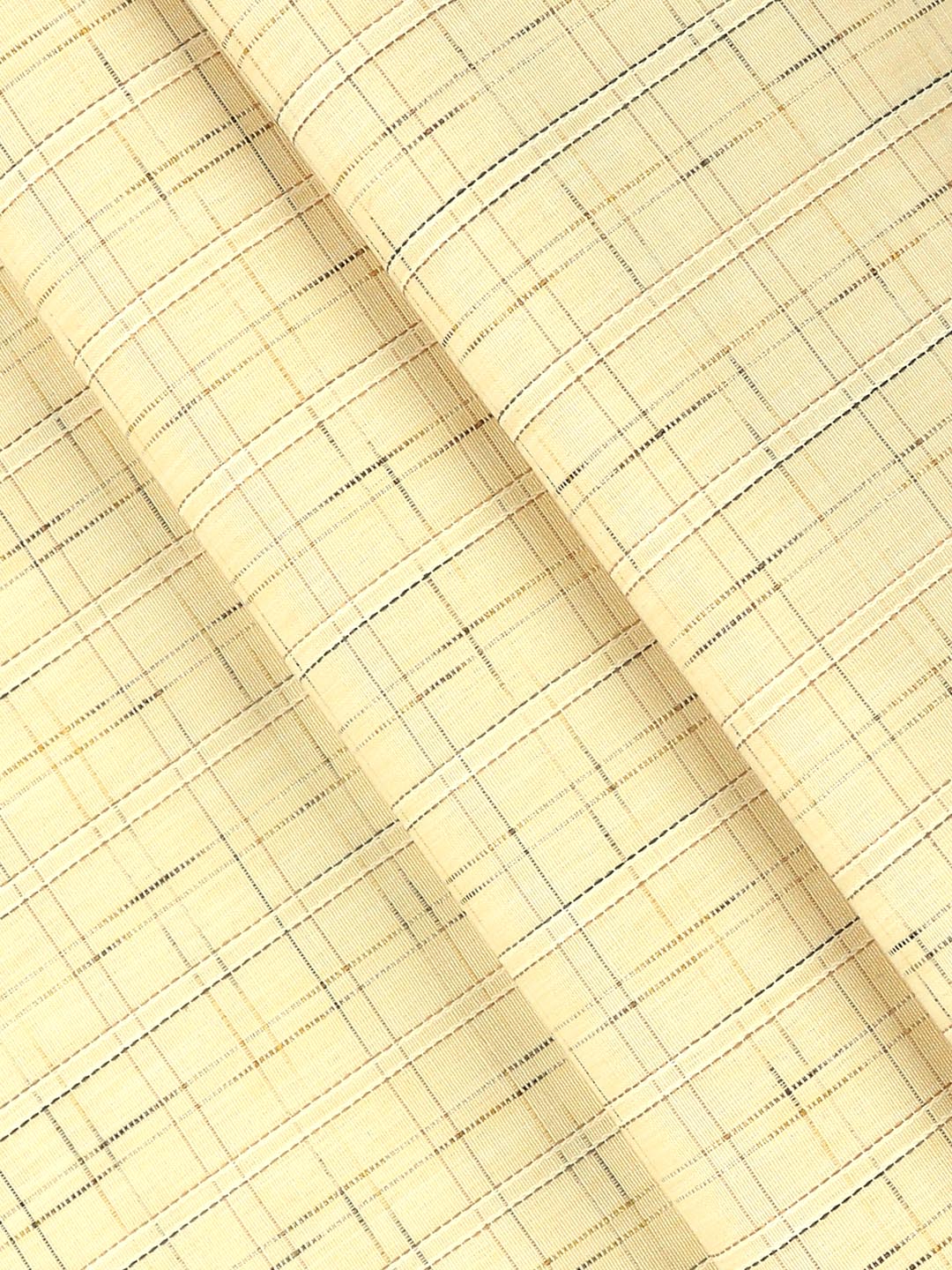 Cotton Rich Checked Shirt Fabric Yellow Galaxy Art