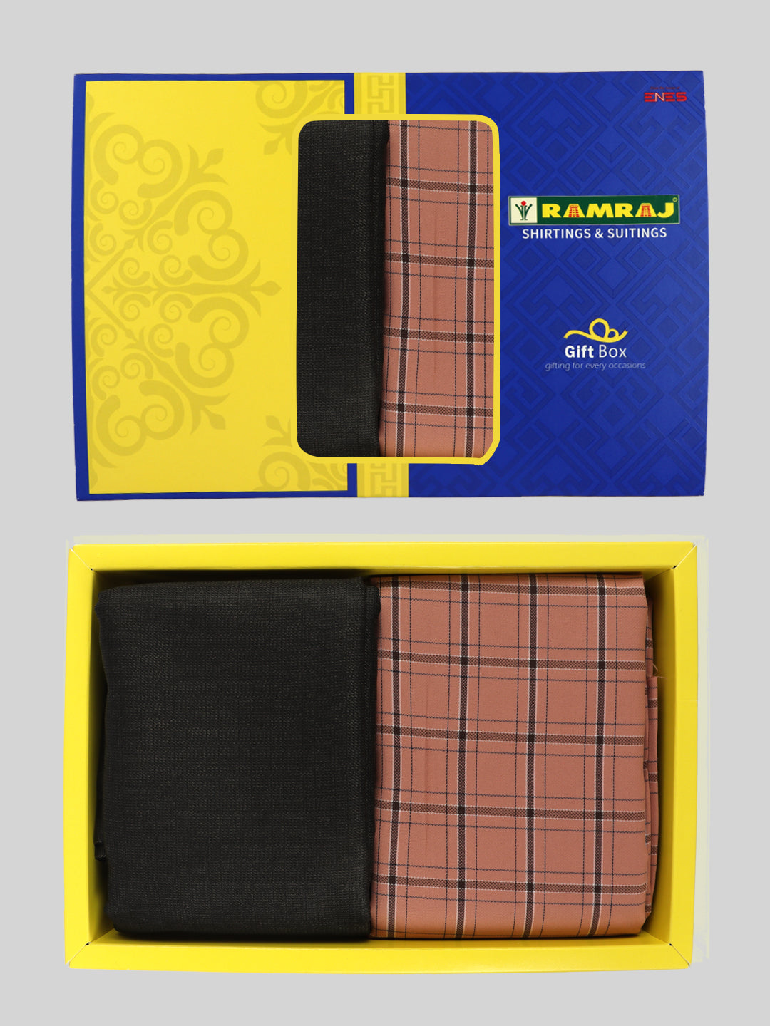 Men Cotton Blend Checked Shirting & Suiting Gift Box ME211