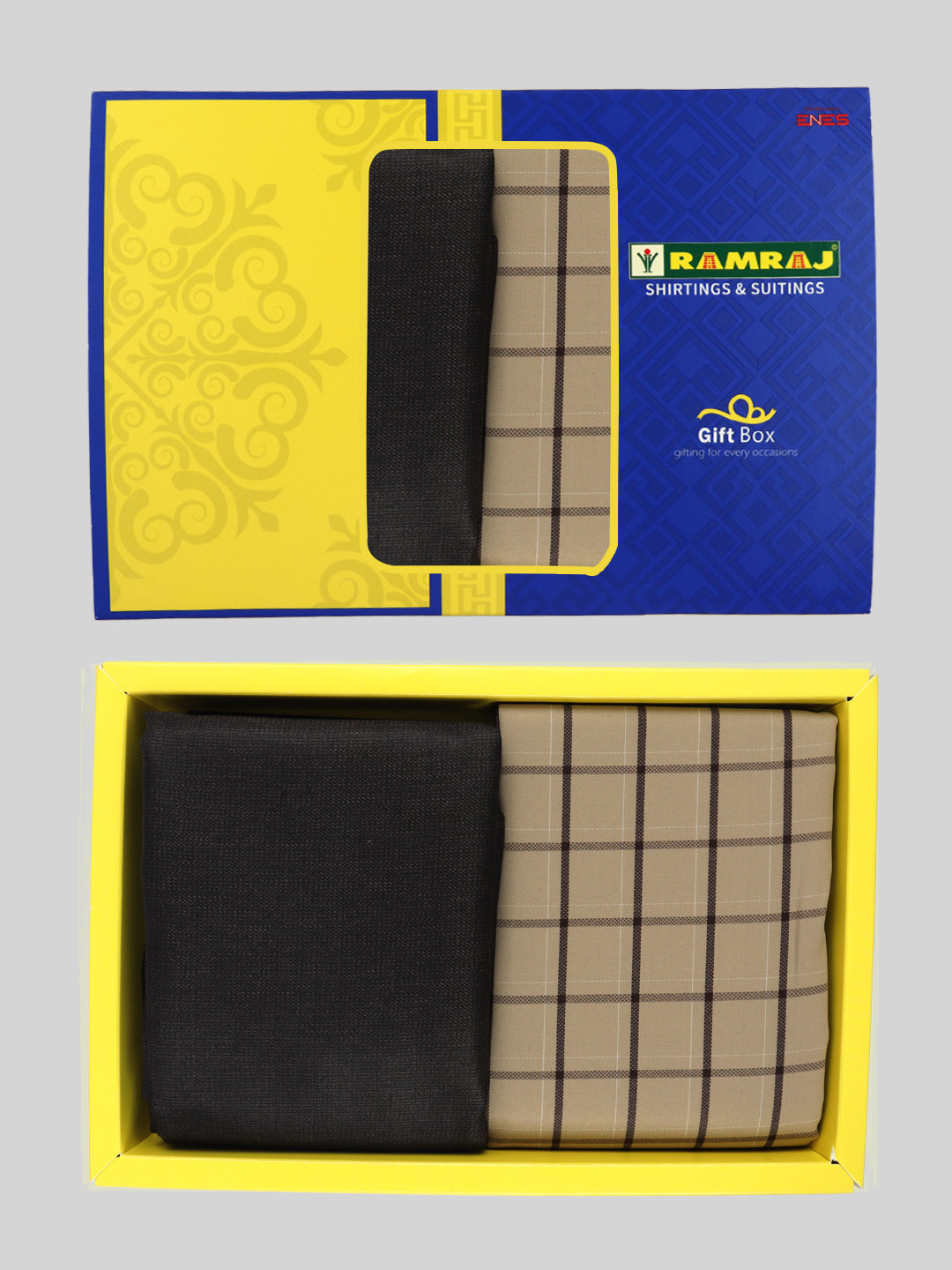 Men Cotton Blend Checked Shirting & Suiting Gift Box ME212