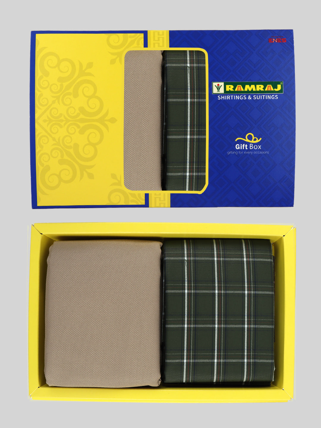 Men Cotton Blend Checked Shirting & Suiting Gift Box ME219