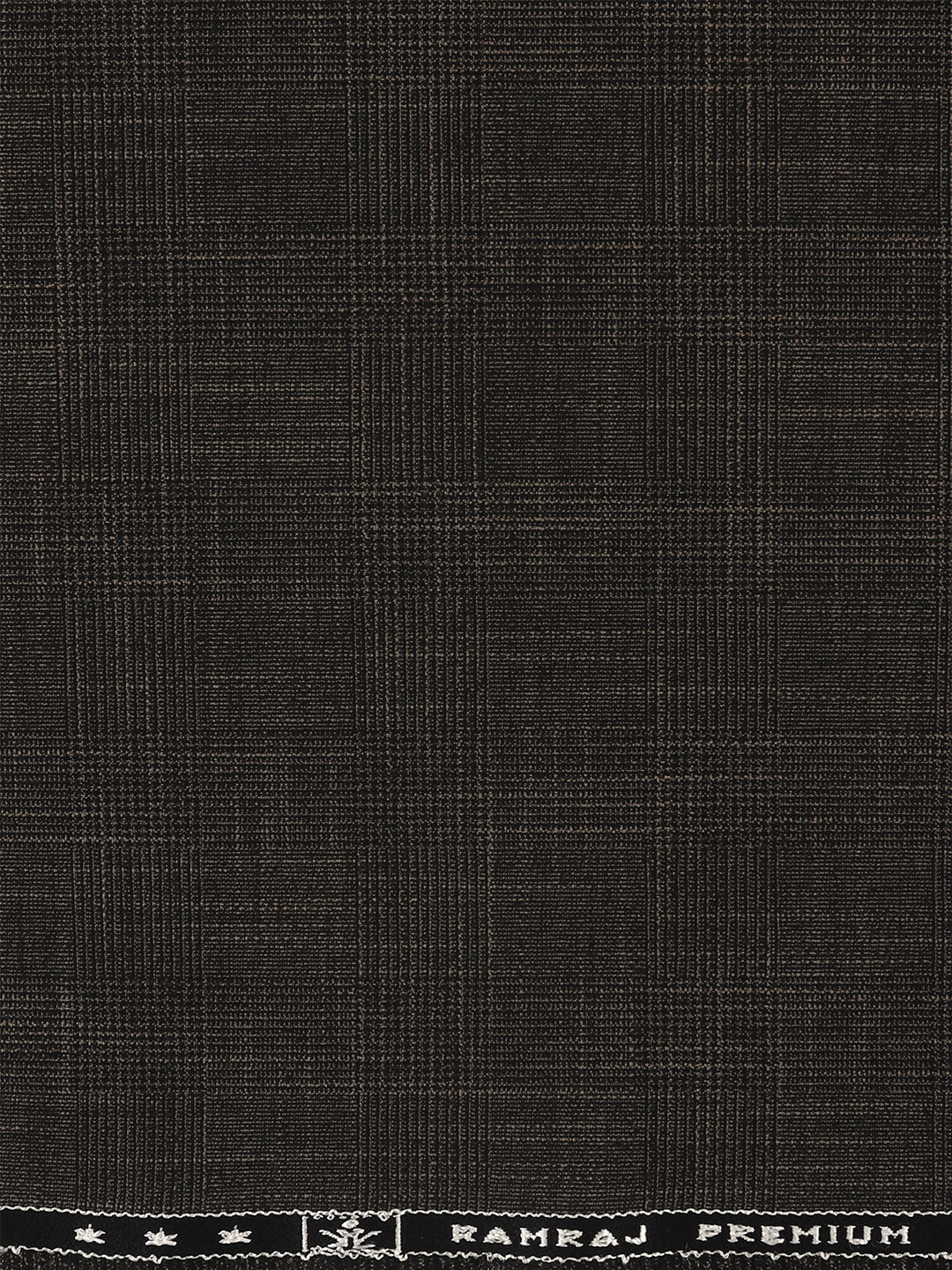 Premium Poly Viscose Blend Self Design Stretch Suiting Fabric Dark Brown Delicious