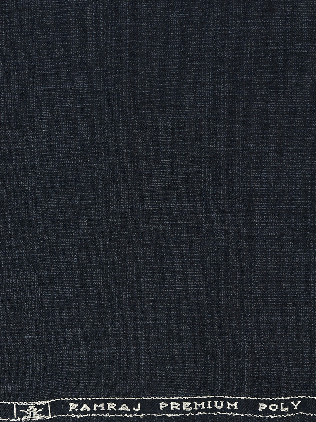 Premium Poly Viscose Blend Self Design Stretch Suiting Fabric Blue Delicious