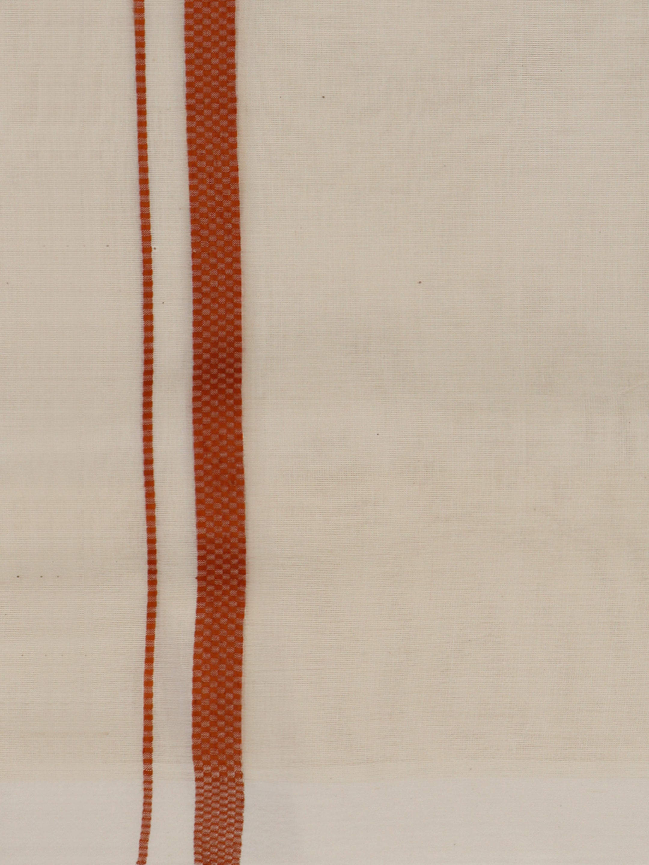 Double Layer 100% Cotton Cream Kora Dhoti with Colour Border - MK03