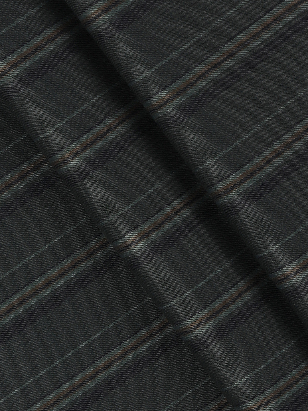 Cotton Blend Striped Shirt Fabric Green High Style