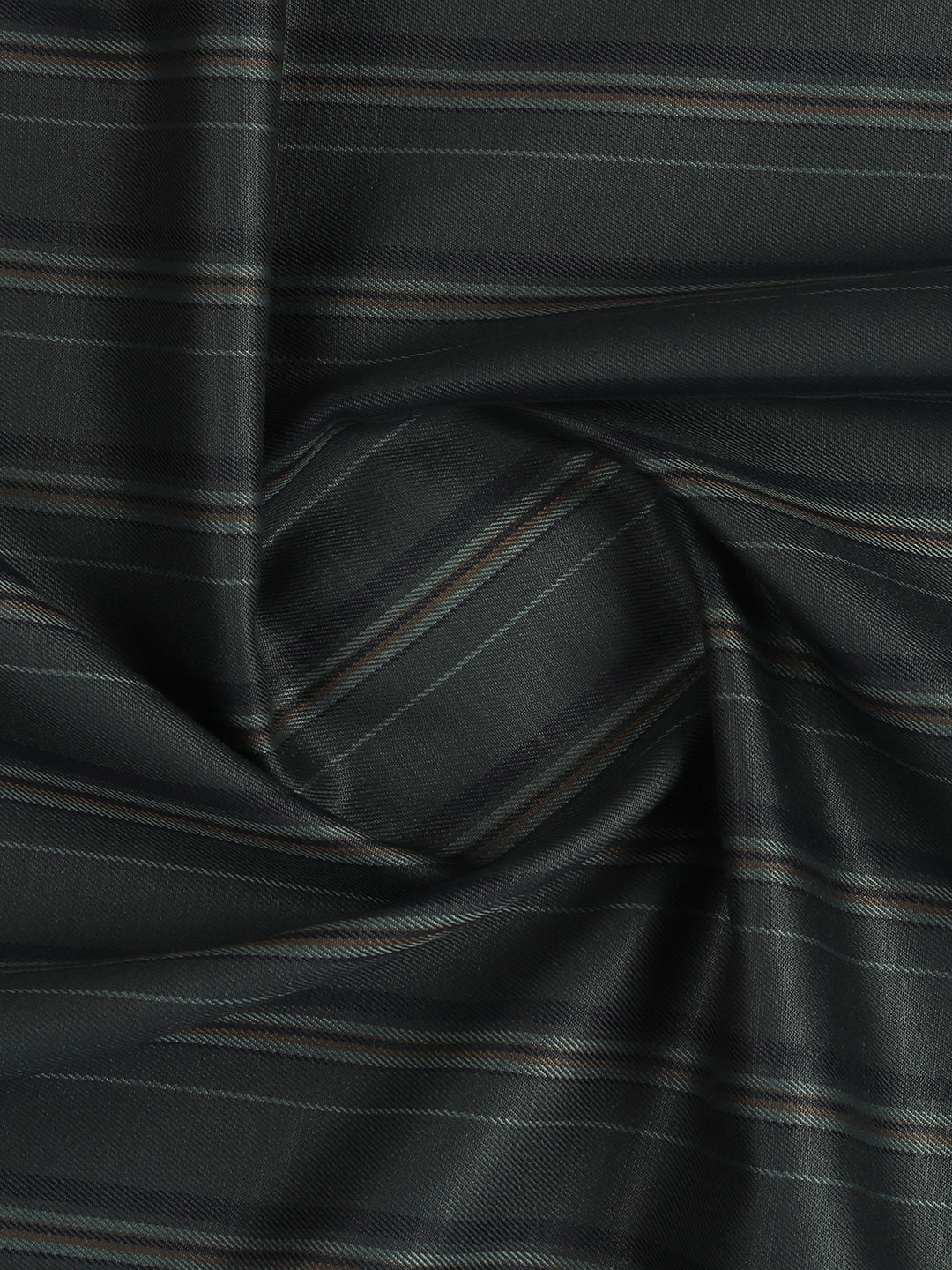 Cotton Blend Striped Shirt Fabric Green High Style