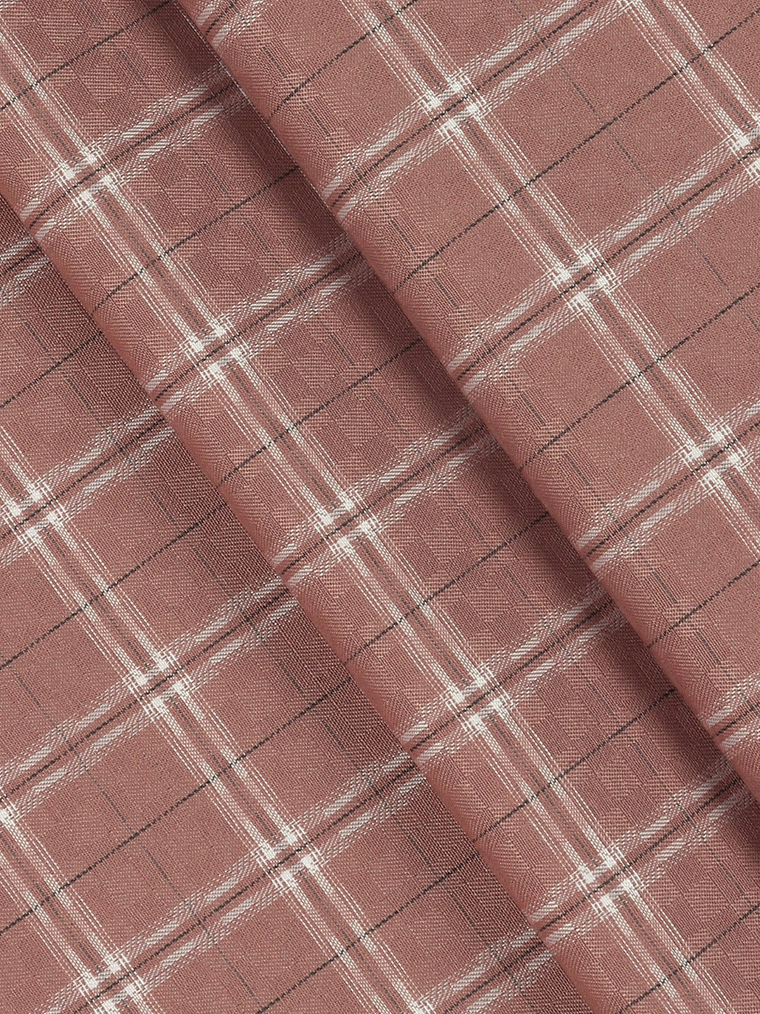 Men Cotton Rich Checked Shirt Fabric Pale Purple High Style