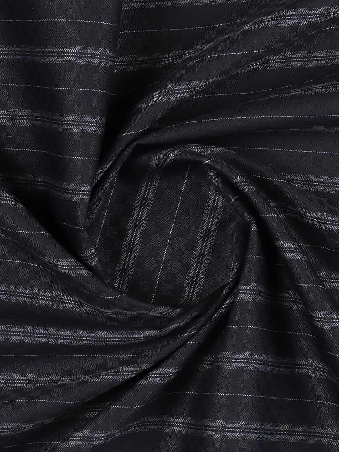 Men Cotton Rich Striped Shirt Fabric Dark Blue High Style