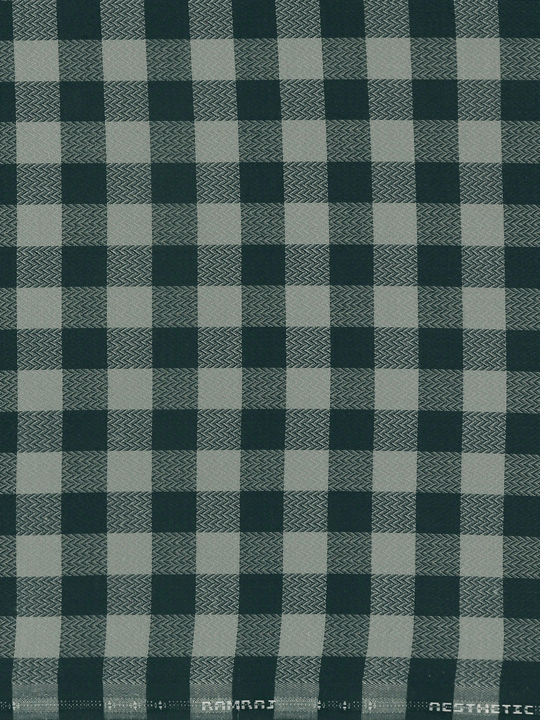 Men Cotton Rich Checked Shirt Fabric Green High Style