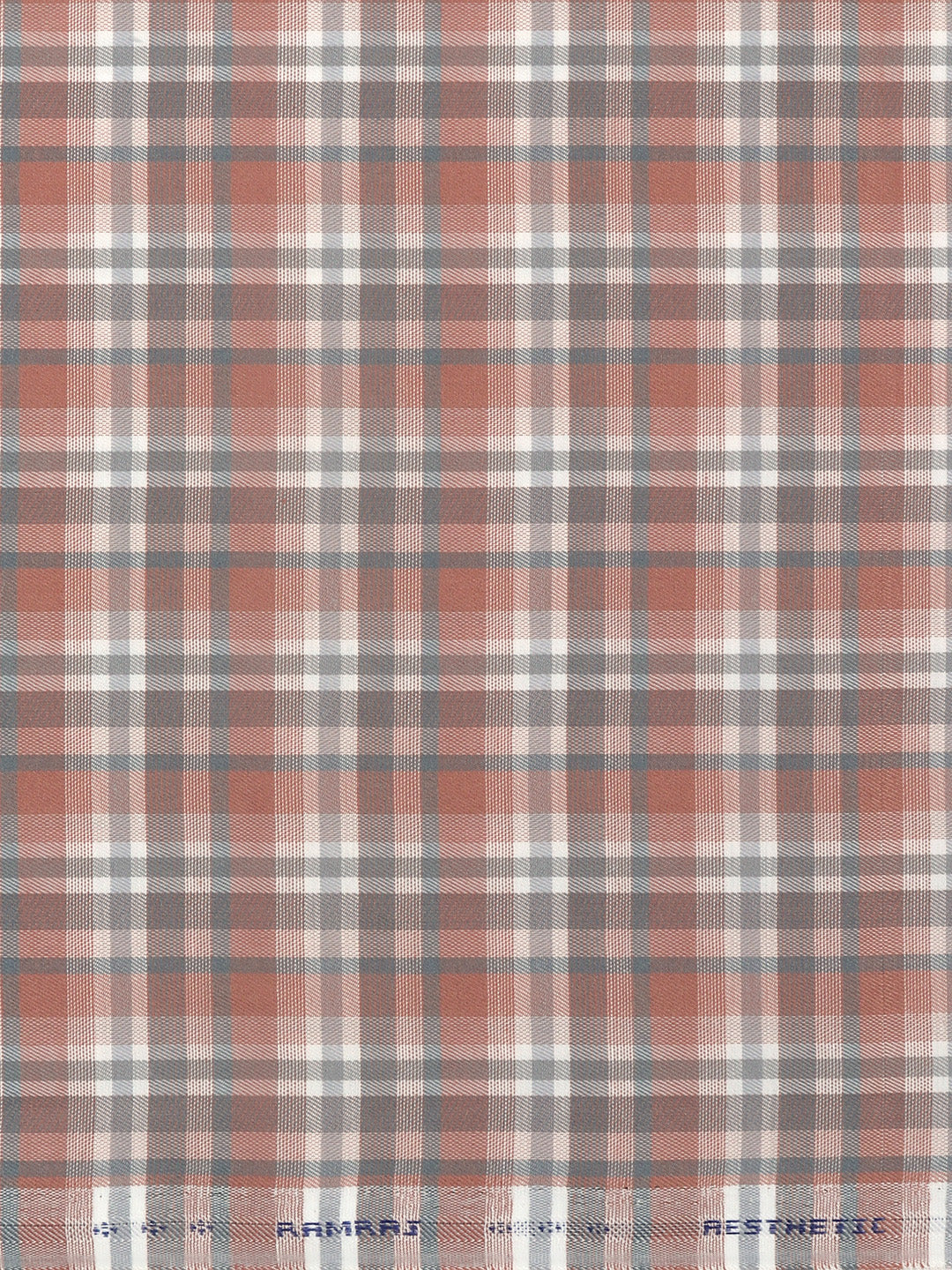 Men Cotton Rich Checked Brown Shirt Fabric High Style