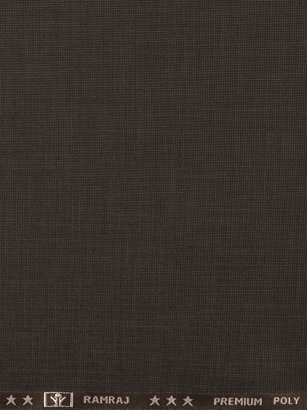 Poly Viscose Stretch Dark Brown Self Design Suiting Fabric Enable
