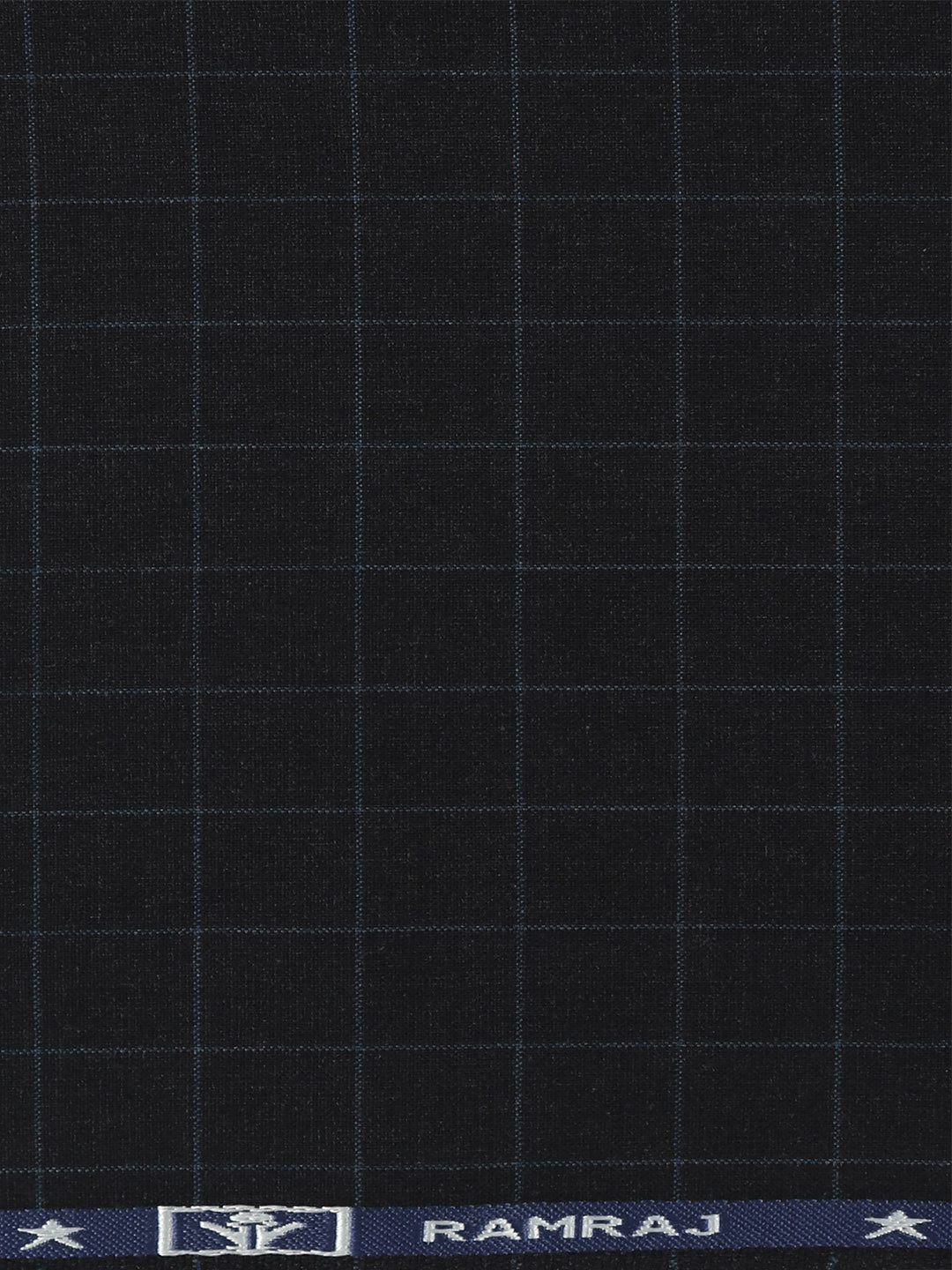 Poly Viscose Blend Checked Stretch Suiting Fabric Navy Blue Enable