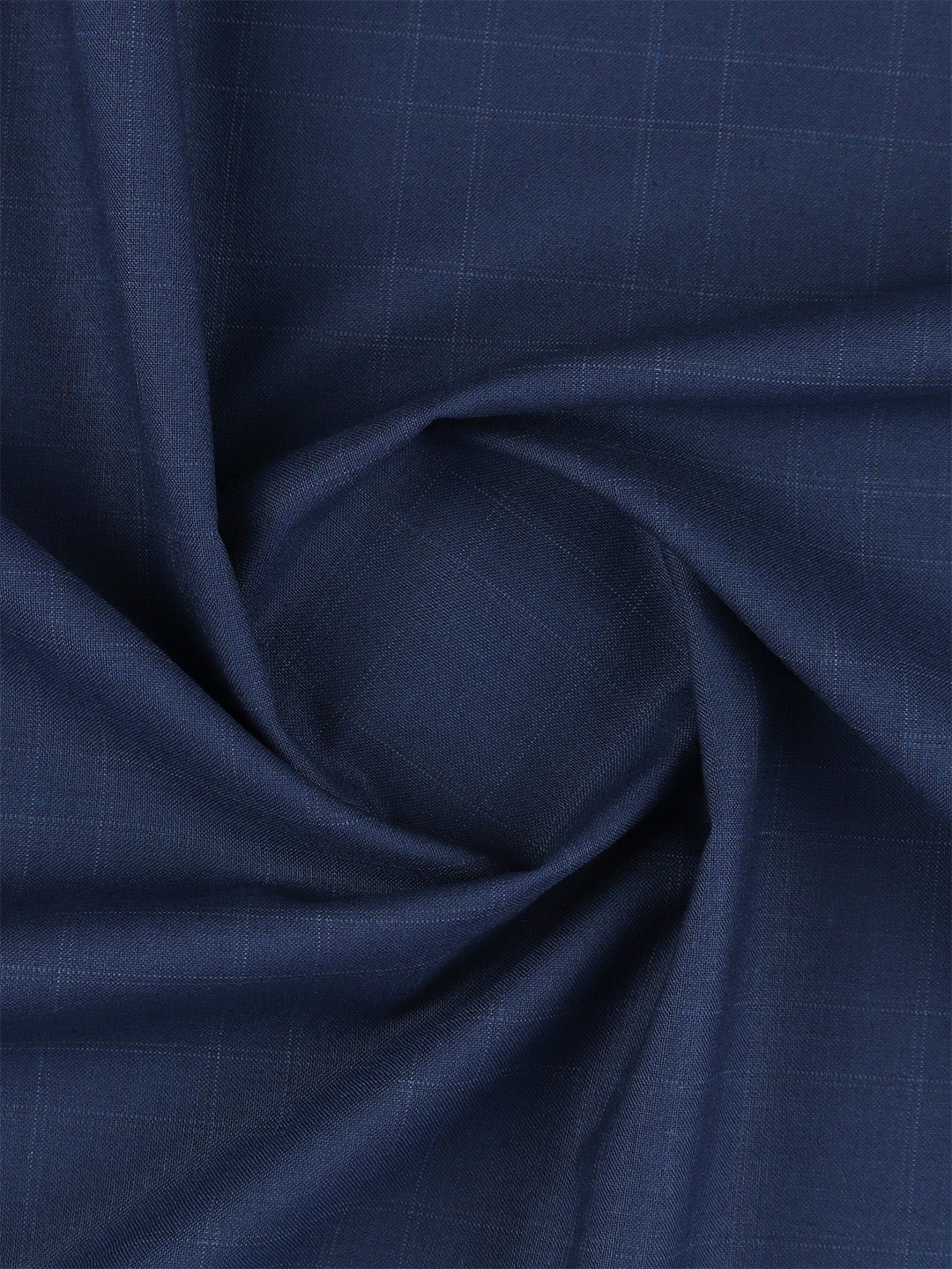 Poly Viscose Checked Suiting Fabric Dark Blue Golden Days