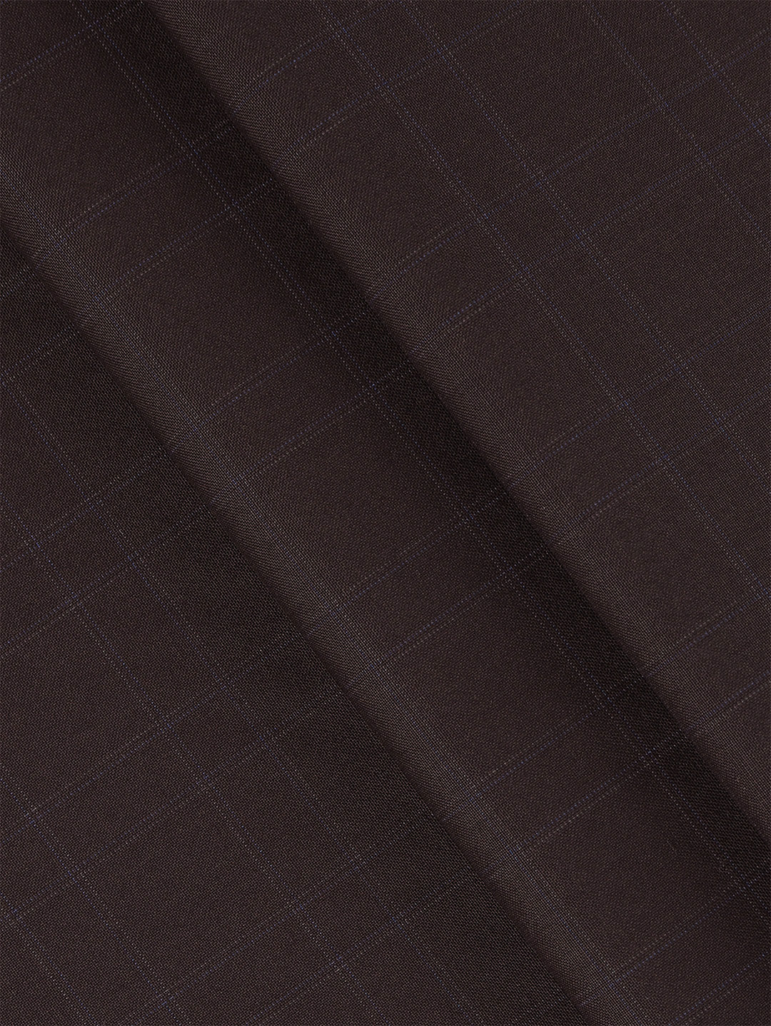 Poly Viscose Checked Suiting Fabric Brown Golden Days