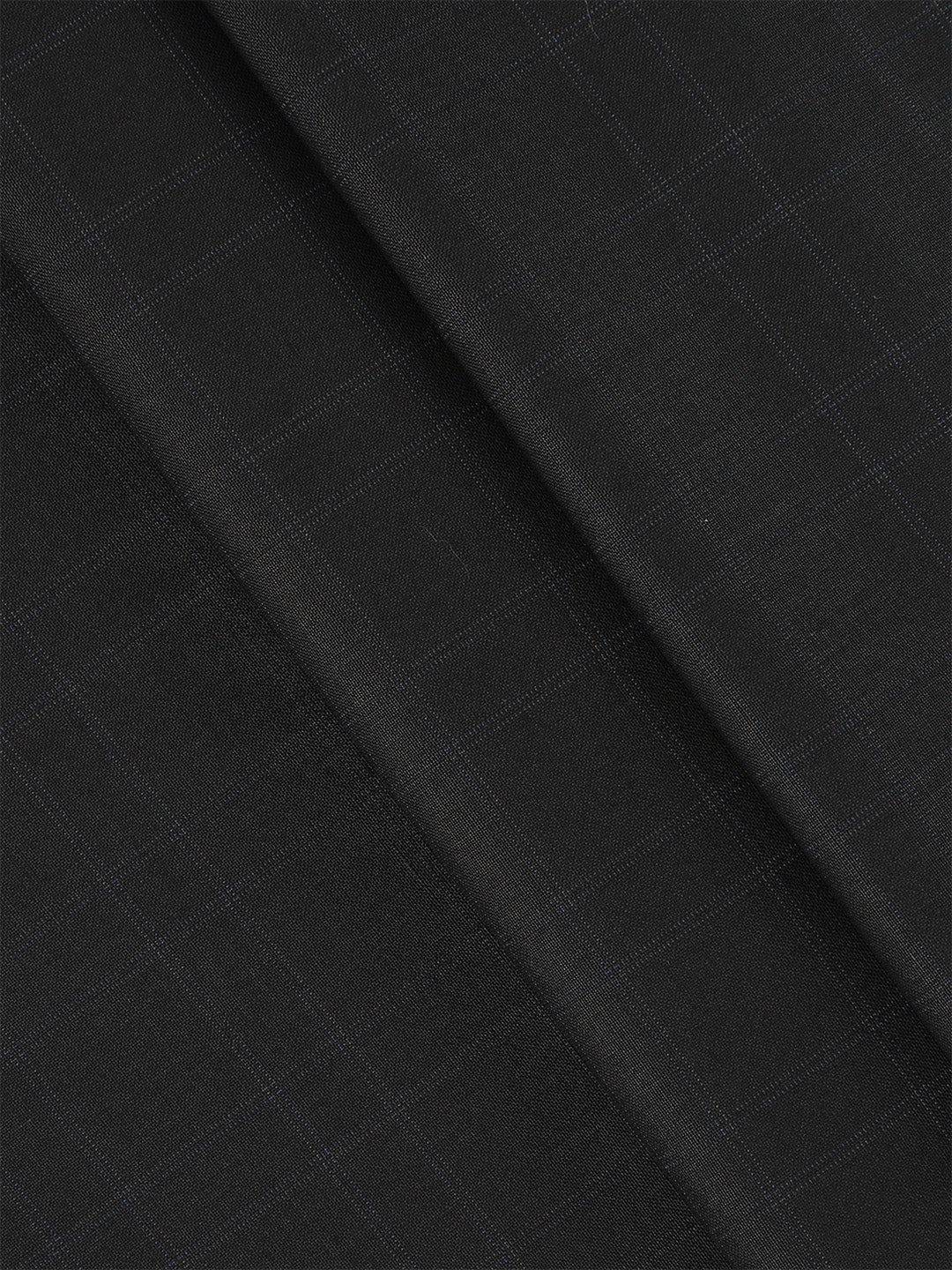Poly Viscose Checked Suiting Fabric Black Golden Days