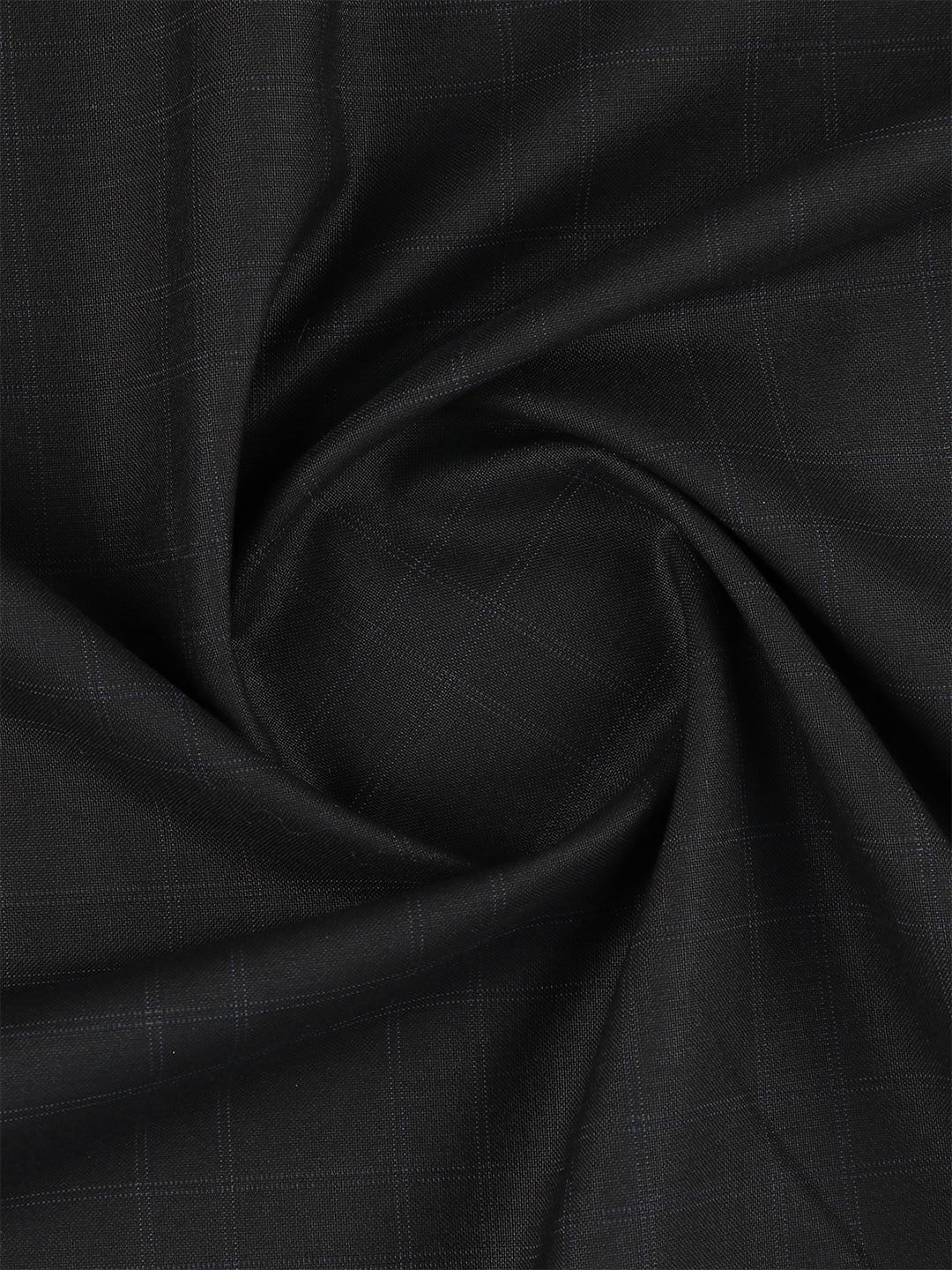 Poly Viscose Checked Suiting Fabric Black Golden Days