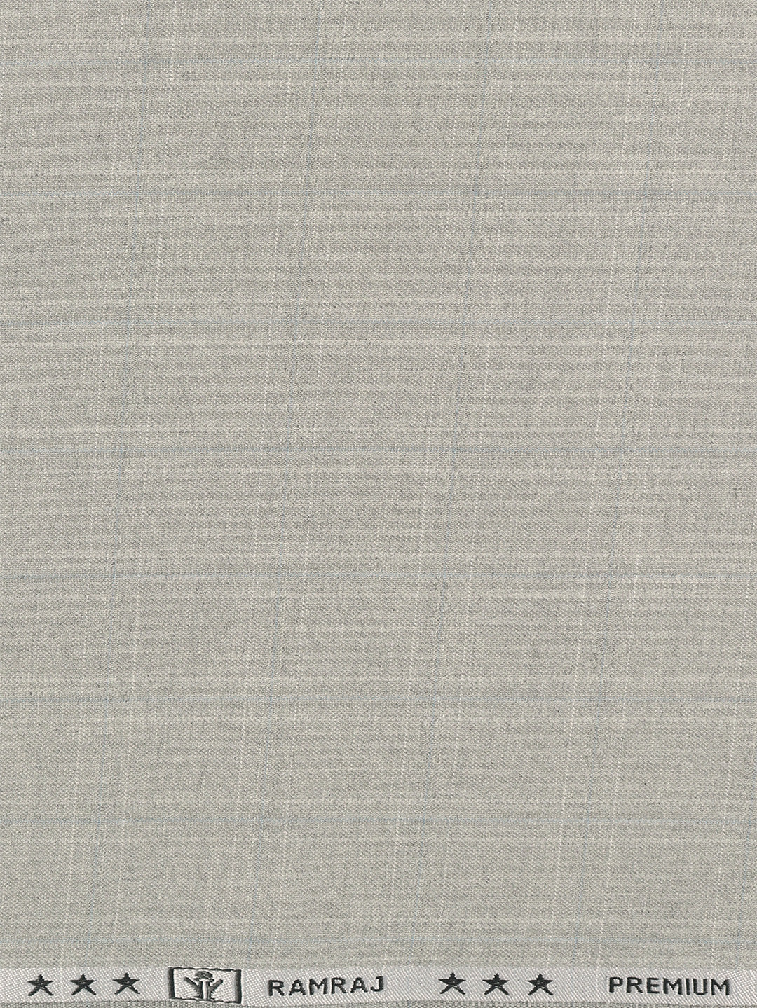 Poly Viscose Blend Checked Stretch Suiting Fabric Light Grey Chronicle