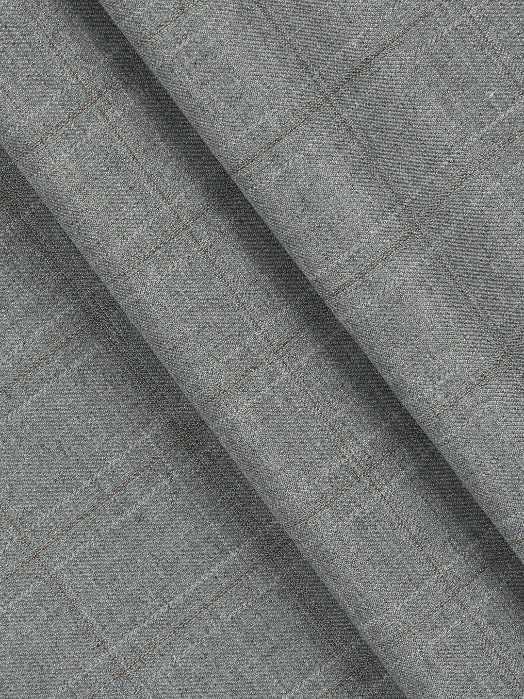 Poly Viscose Blend Checked Stretch Suiting Fabric Grey Chronicle