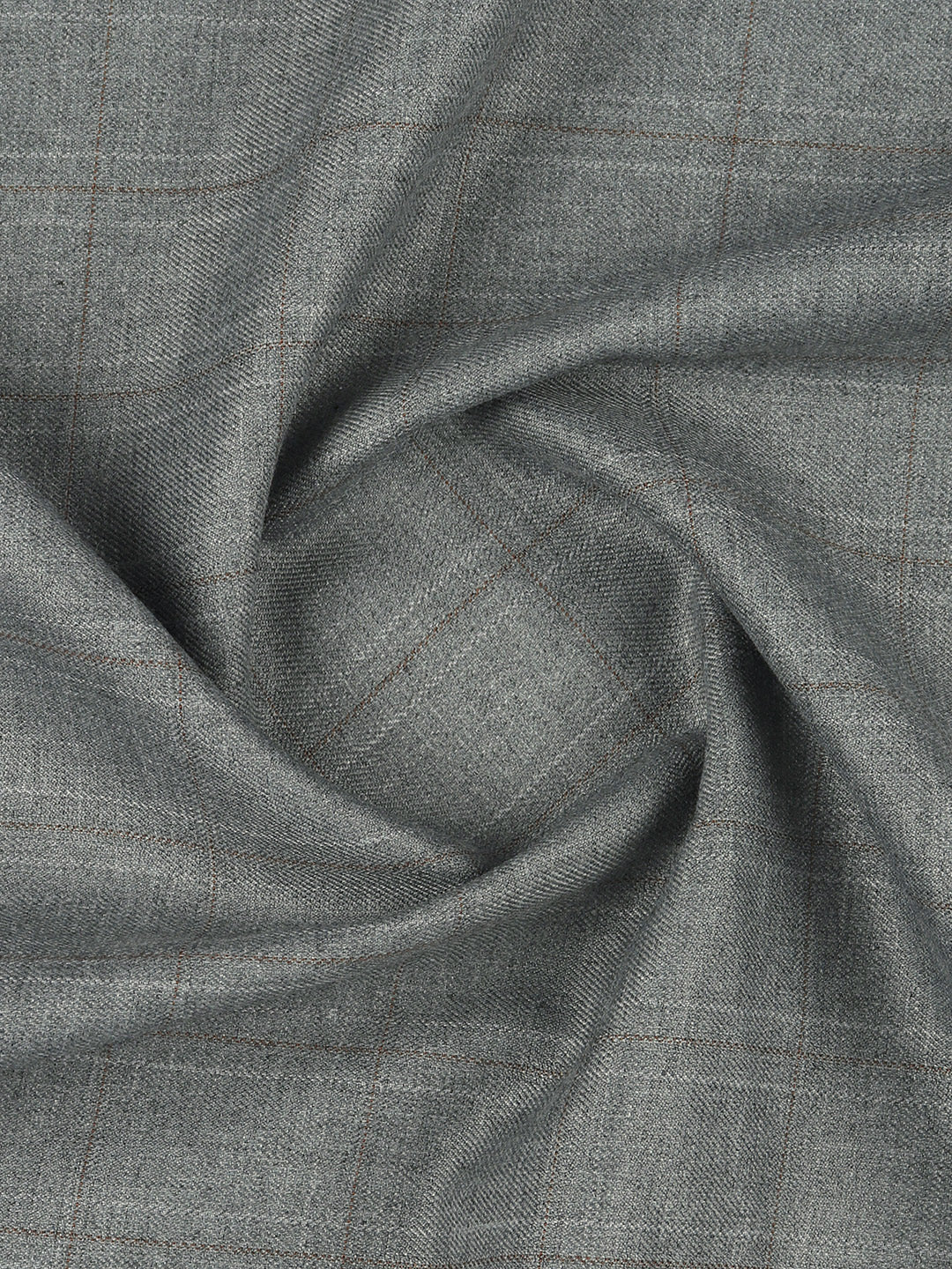 Poly Viscose Blend Checked Stretch Suiting Fabric Grey Chronicle